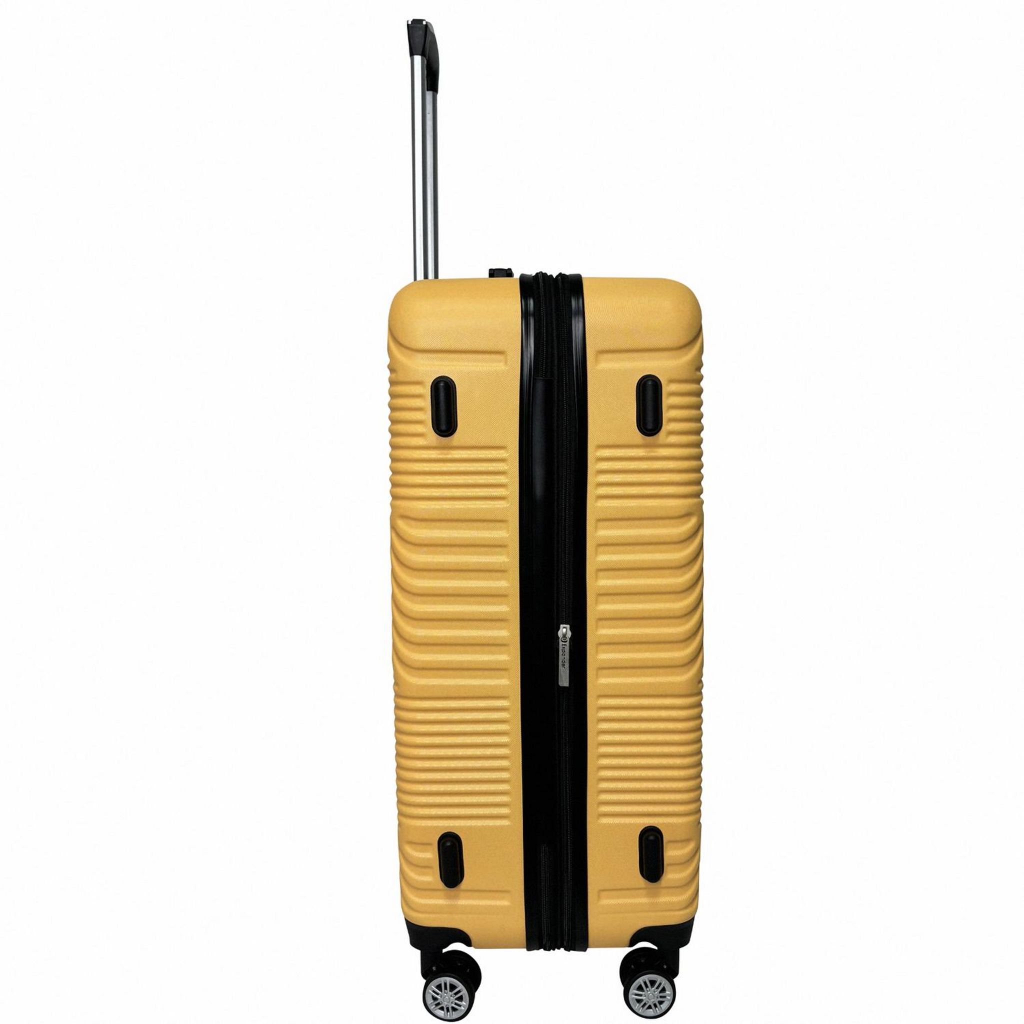 Voir la diapositive 2 : AIRPORT Valise rigide extensible ABS jaune 8 roues 75x50x30cm Ethnic