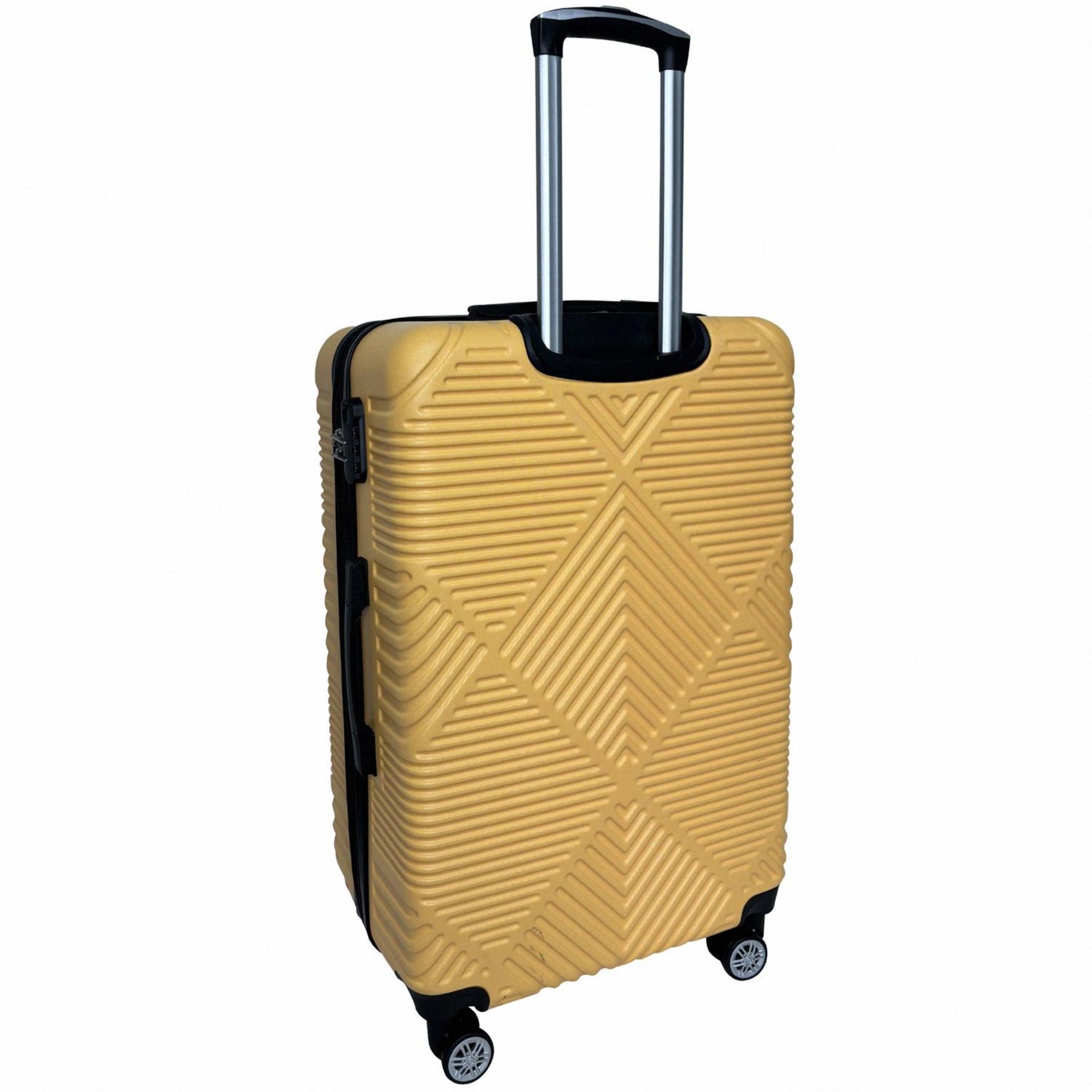 Voir la diapositive 3 : AIRPORT Valise rigide extensible ABS jaune 8 roues 75x50x30cm Ethnic