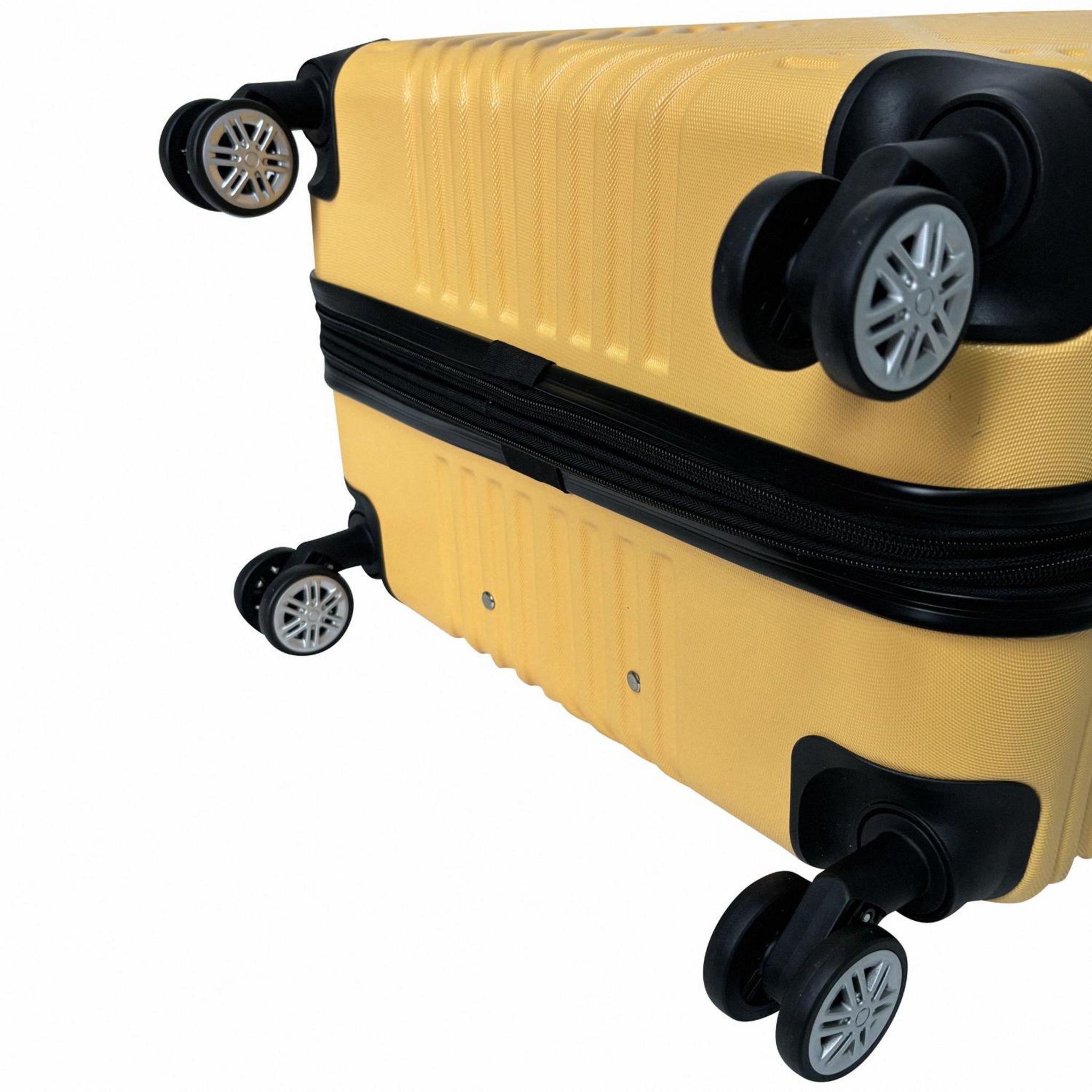 Voir la diapositive 5 : AIRPORT Valise rigide extensible ABS jaune 8 roues 75x50x30cm Ethnic