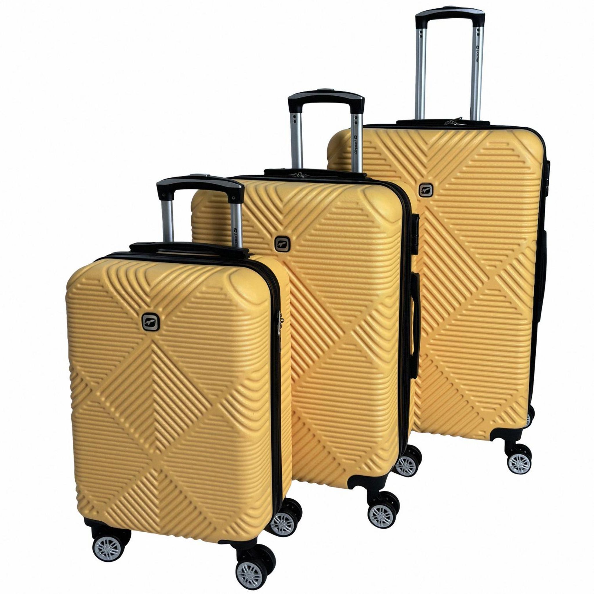 Voir la diapositive 8 : AIRPORT Valise rigide extensible ABS jaune 8 roues 75x50x30cm Ethnic