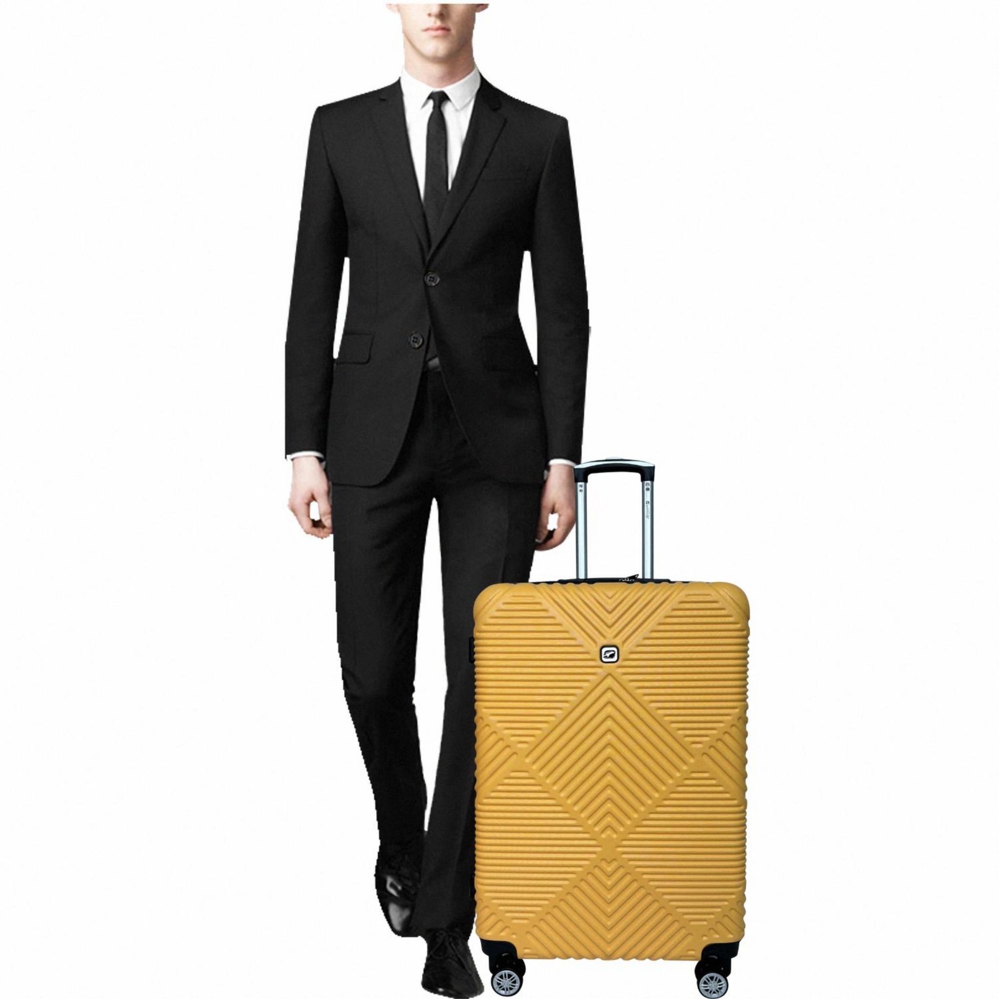 Voir la diapositive 9 : AIRPORT Valise rigide extensible ABS jaune 8 roues 75x50x30cm Ethnic