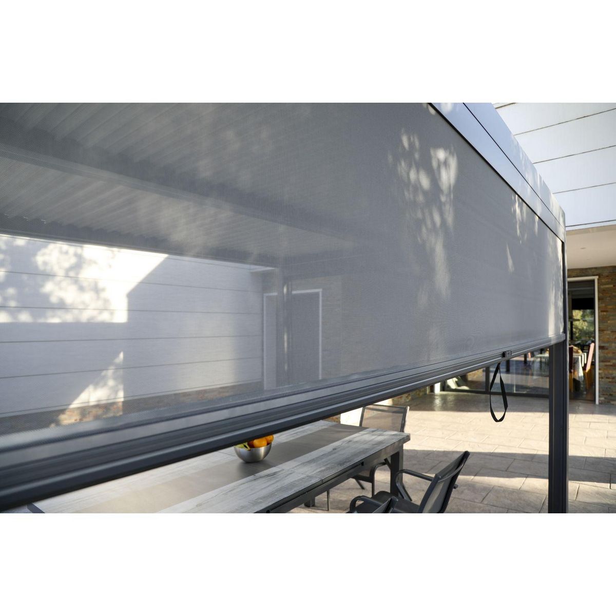 GARDENSTAR Store déroulant 4M pour pergola bioclimatique GAZEBO - Noir