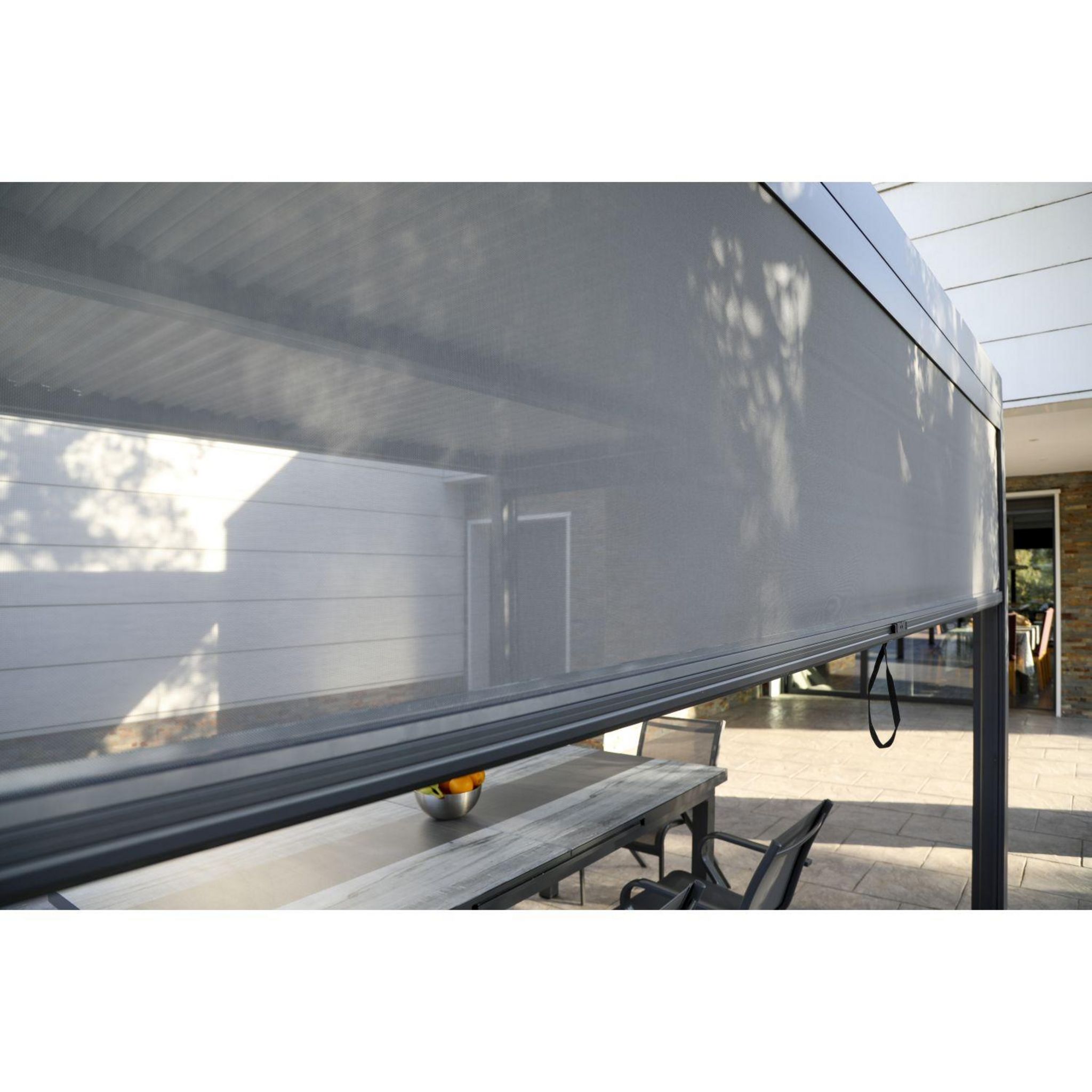 Voir la diapositive 2 : GARDENSTAR Store déroulant 4M pour pergola bioclimatique GAZEBO - Noir