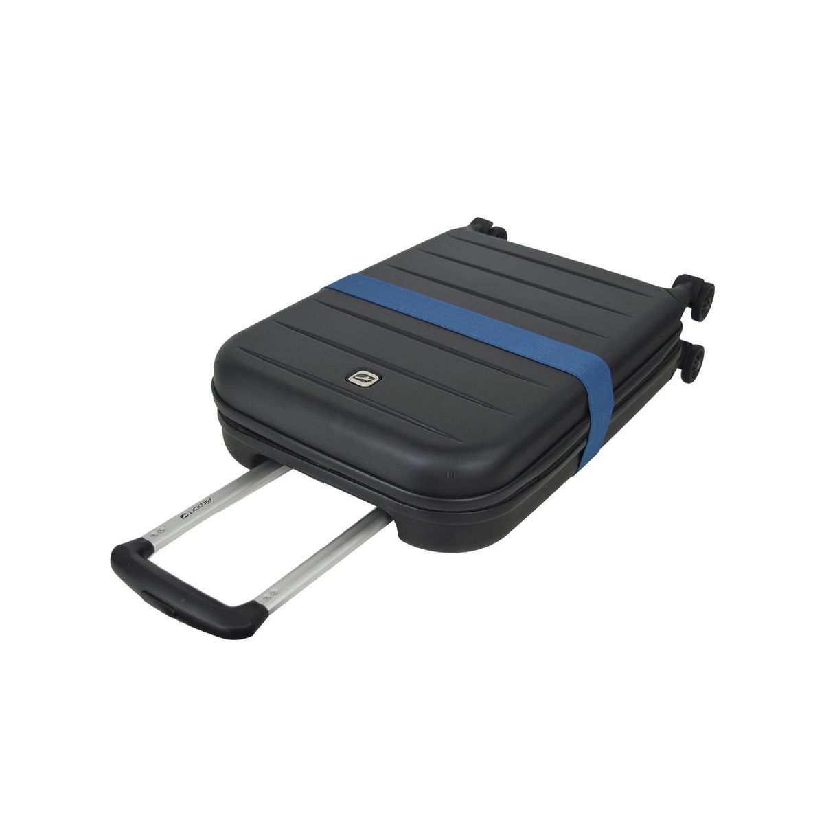 AIRPORT Valise rigide ABS noir 8 roues 51x35x9cm Pliable