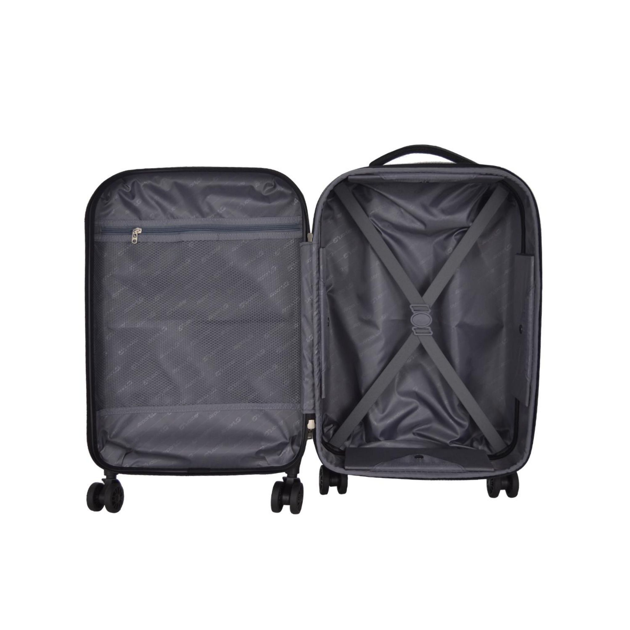 Voir la diapositive 3 : AIRPORT Valise rigide ABS noir 8 roues 51x35x9cm Pliable