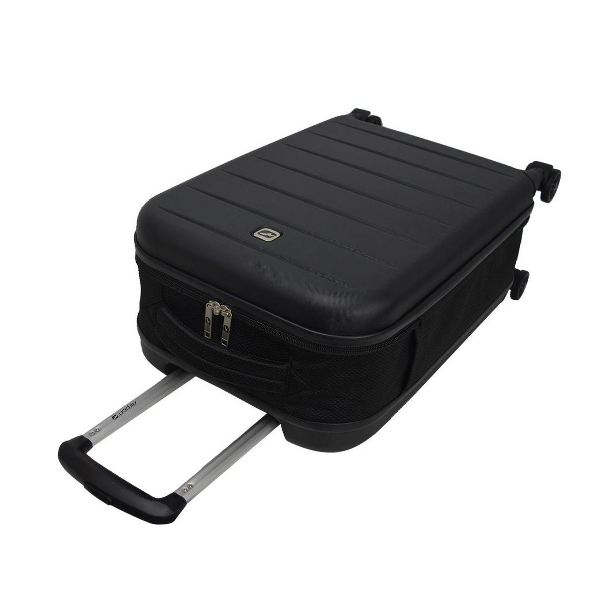AIRPORT Valise rigide ABS noir 8 roues 51x35x9cm Pliable