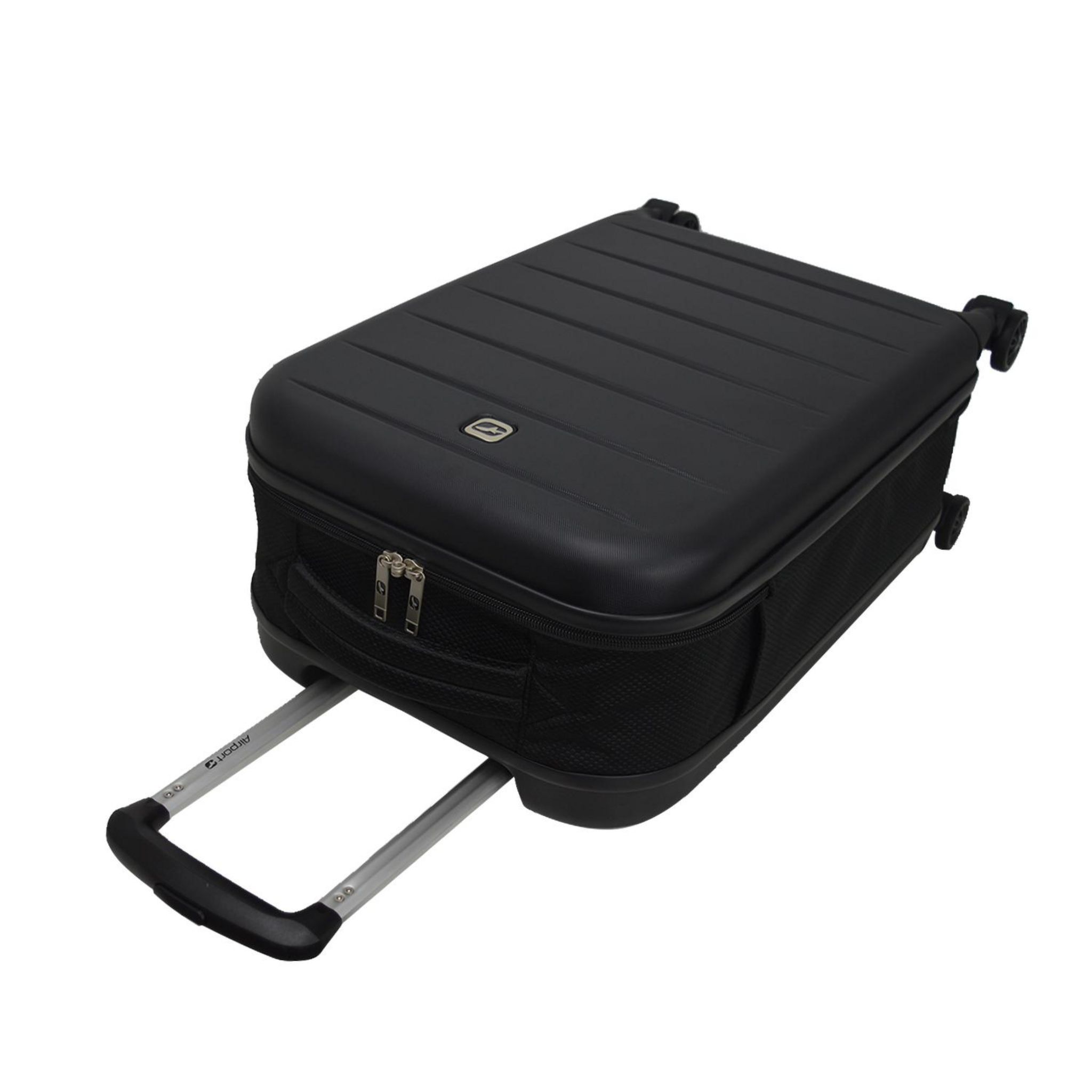 Voir la diapositive 5 : AIRPORT Valise rigide ABS noir 8 roues 51x35x9cm Pliable