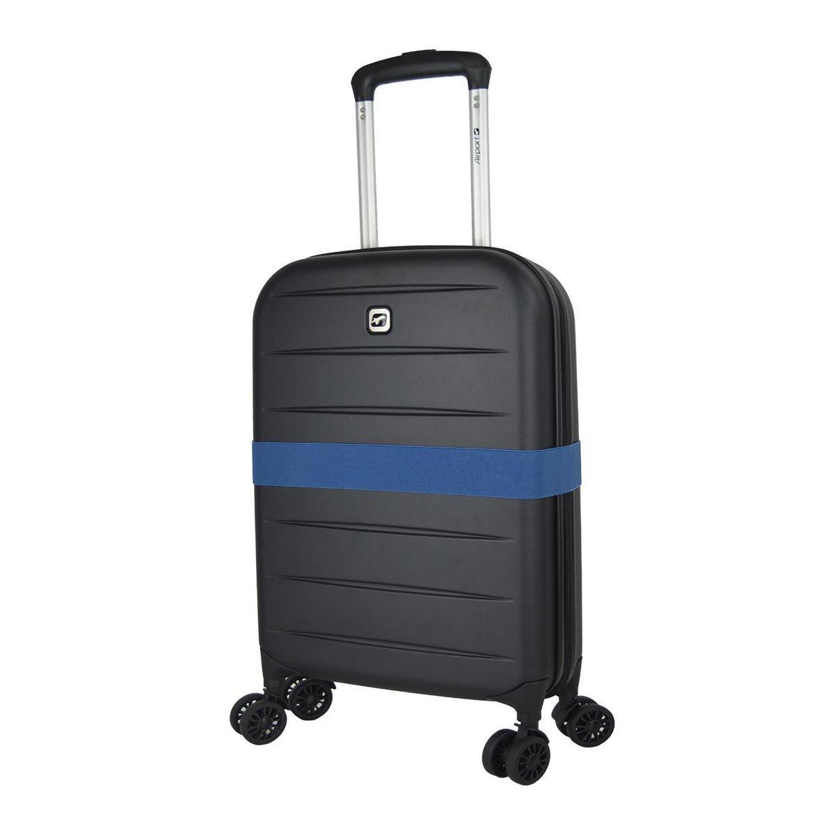 AIRPORT Valise rigide ABS noir 8 roues 51x35x9cm Pliable