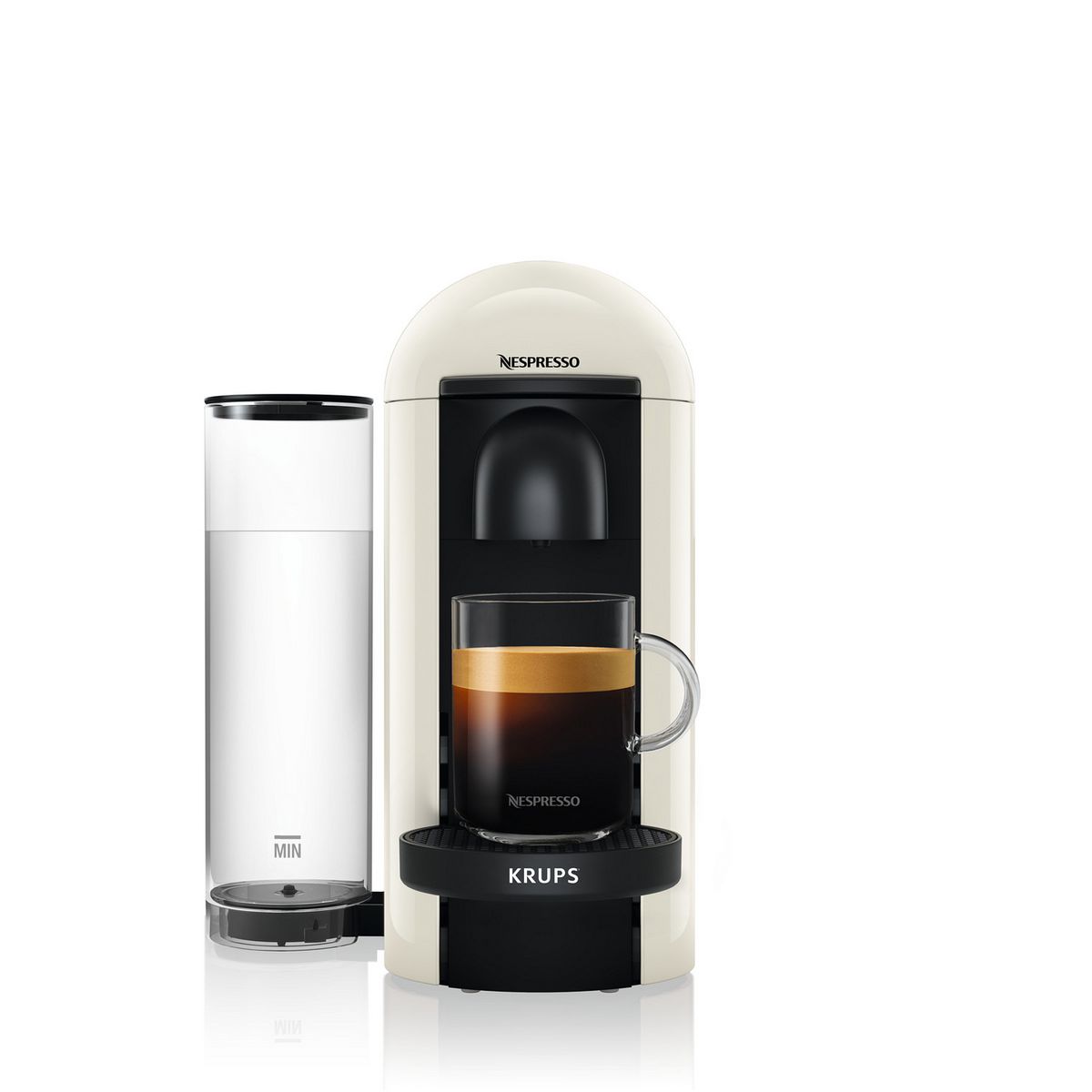 KRUPS Machine à café à capsules Nespresso VERTUO + YY3916FD - Blanc ivoire
