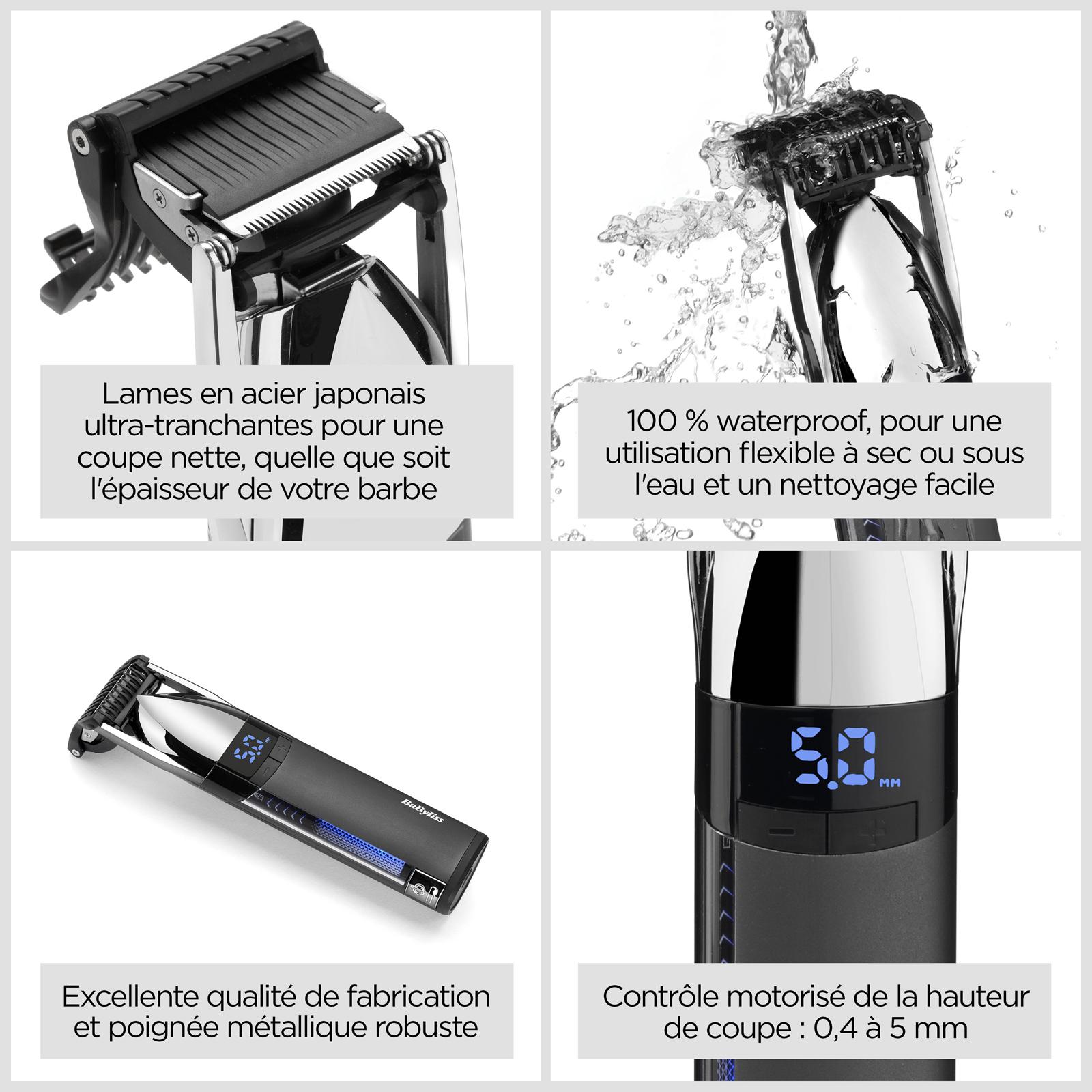 Voir la diapositive 4 : BABYLISS Tondeuse barbe S996E - Gris