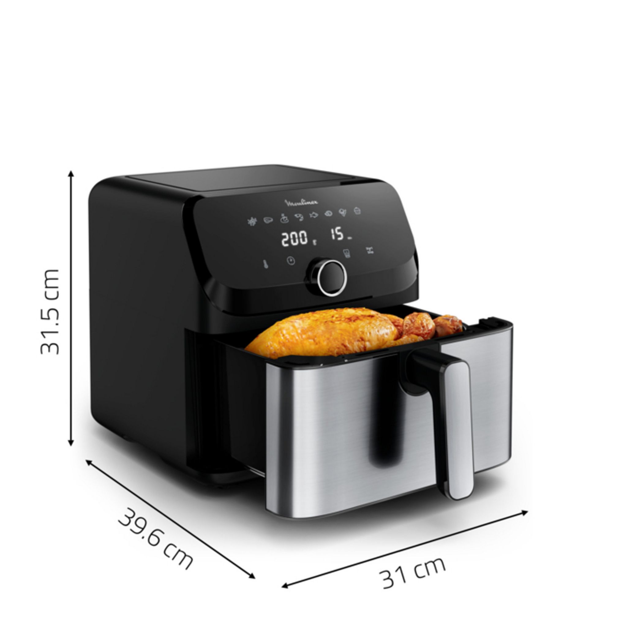 Voir la diapositive 7 : MOULINEX Friteuse électrique sans huile à air chaud Easy Fry EZ855D20 - Noir
