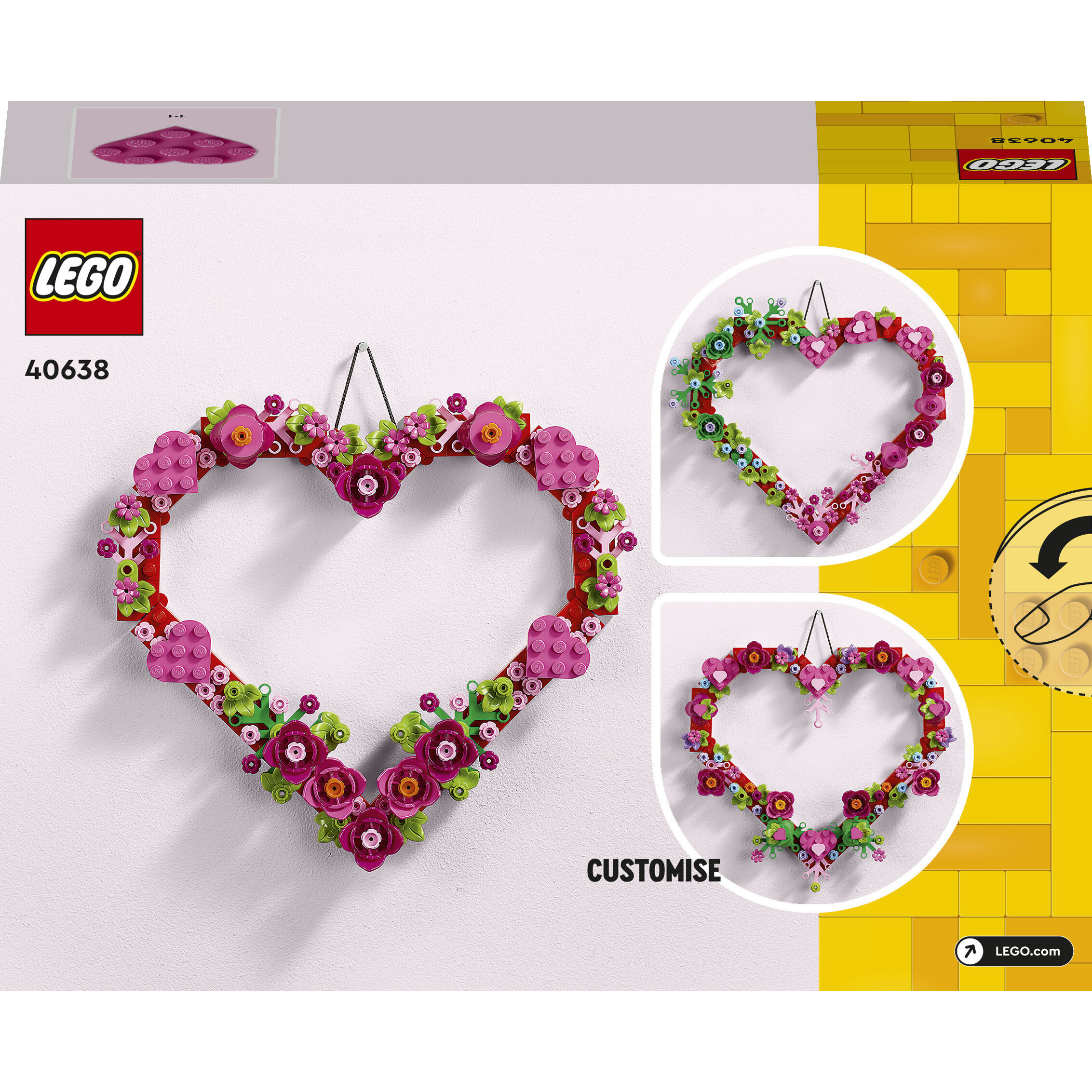 Voir la diapositive 8 : LEGO LEGO 40638 Décoration en Forme de Cœur - Jouet dès 9 ans - Activité Manuelle avec Fleurs