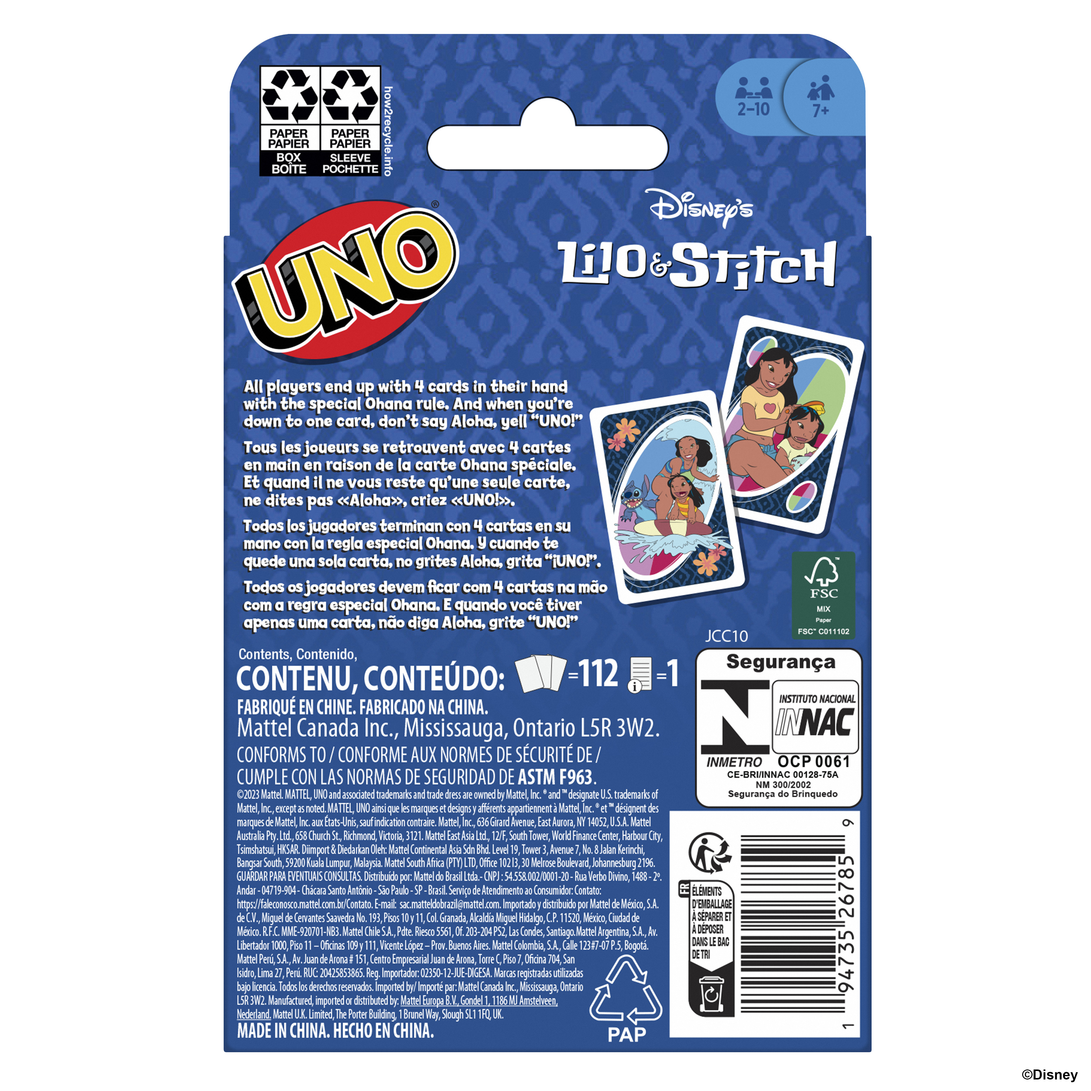 Voir la diapositive 8 : MATTEL Jeu Uno Lilo & Stitch