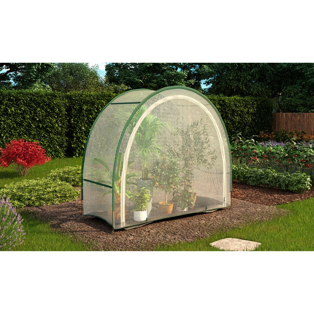 JARDIKT Serre d'hivernage demi-lune 200 X 80 X 170 CM