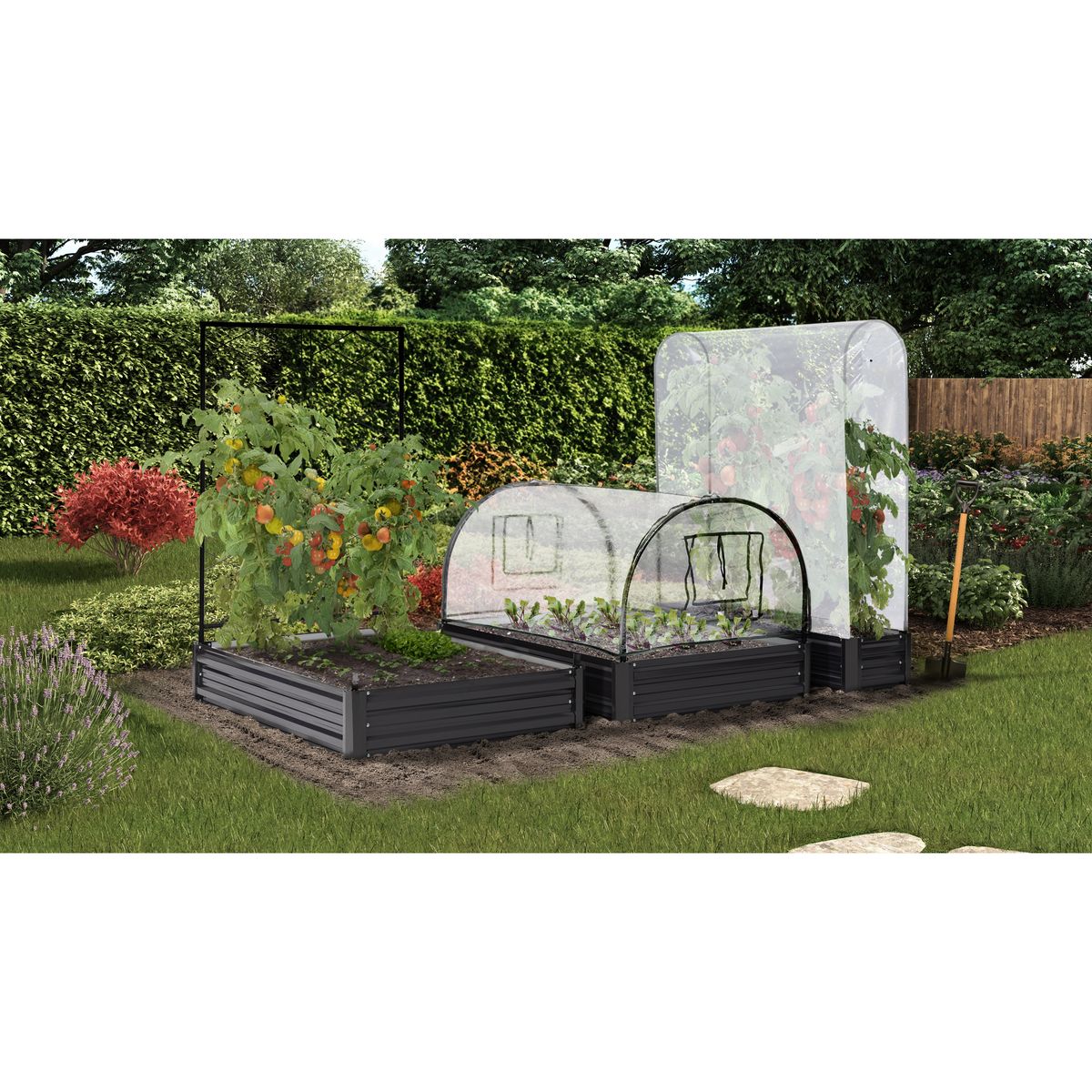 JARDIKT Serre de potager en métal Aroma Modula Tomato PREMIUM - Noir