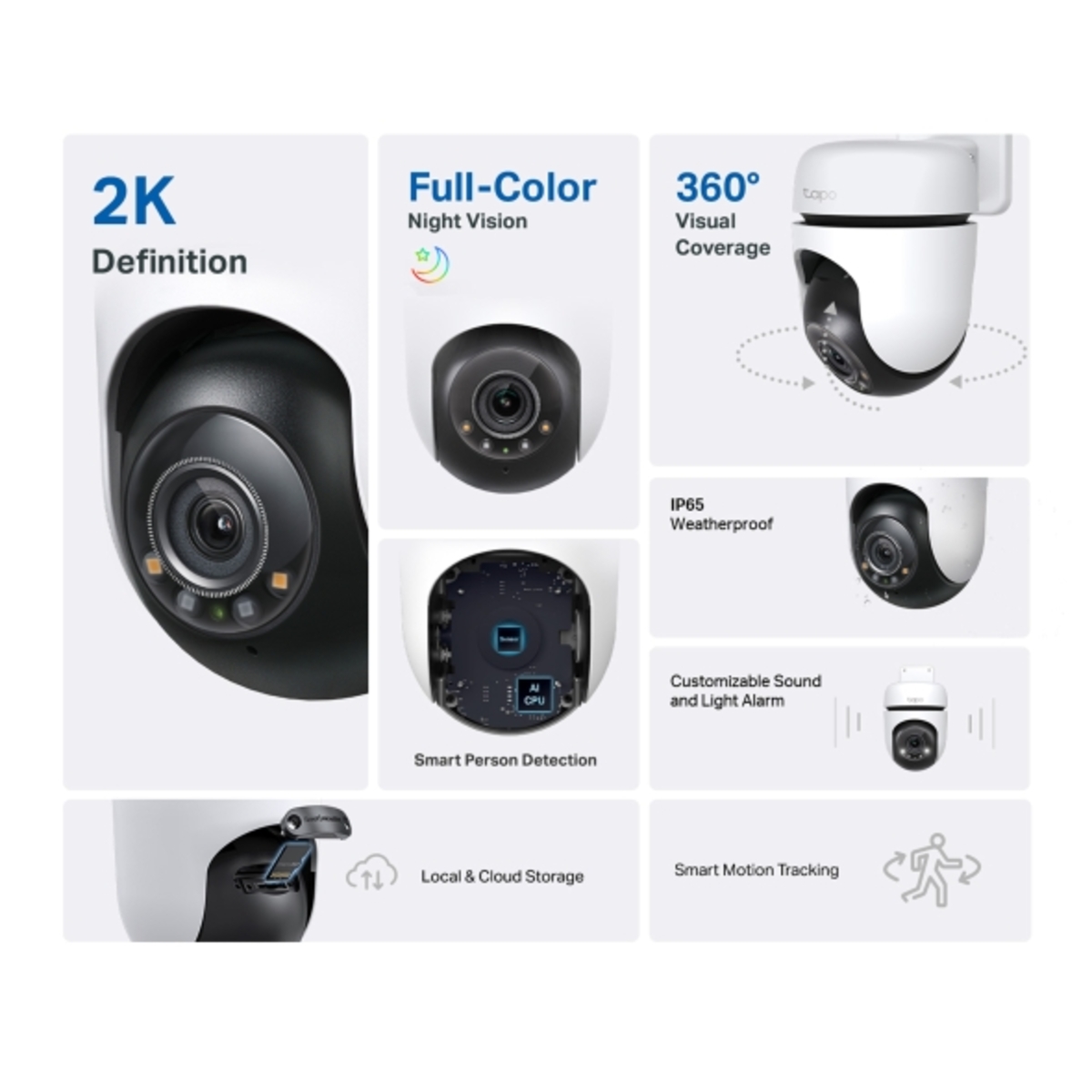 Voir la diapositive 2 : TP-LINK Caméra de surveillance TAPO TC41 - Blanc