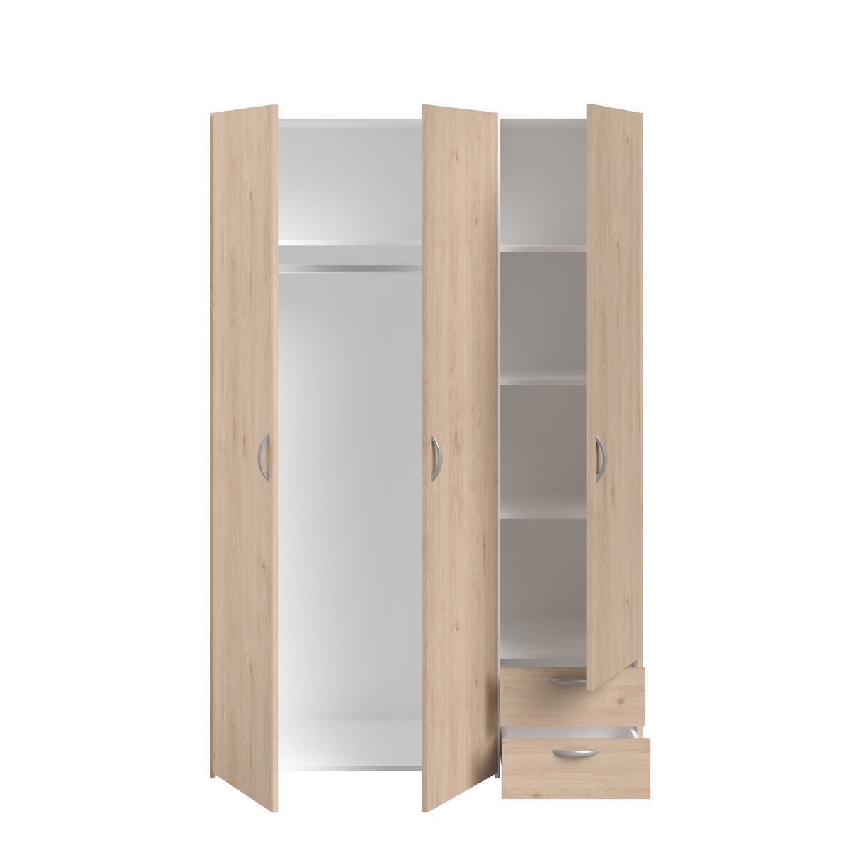 Armoire 3 portes 2 tiroirs L120cm DAISY