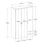 Voir la diapositive 7 : Armoire 3 portes 2 tiroirs L120cm DAISY