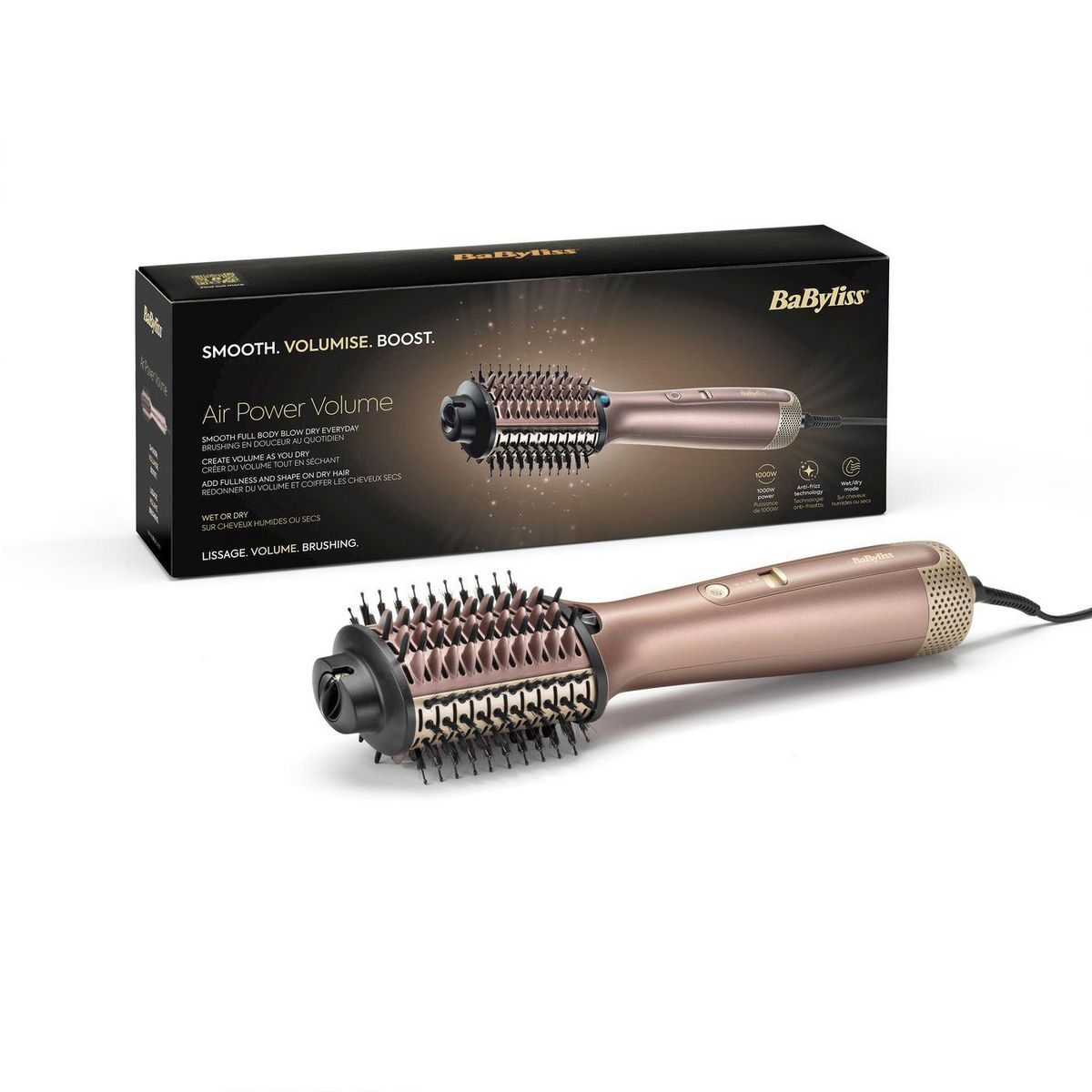 BABYLISS Brosse soufflante Air Volume AS95E - Rose gold