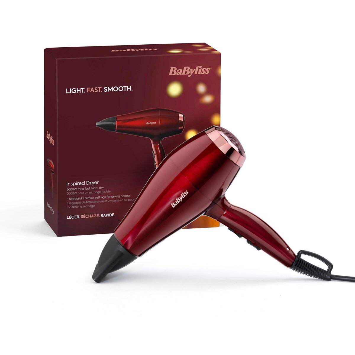 BABYLISS Sèche cheveux Expression 2000 5912PE - Bordeaux
