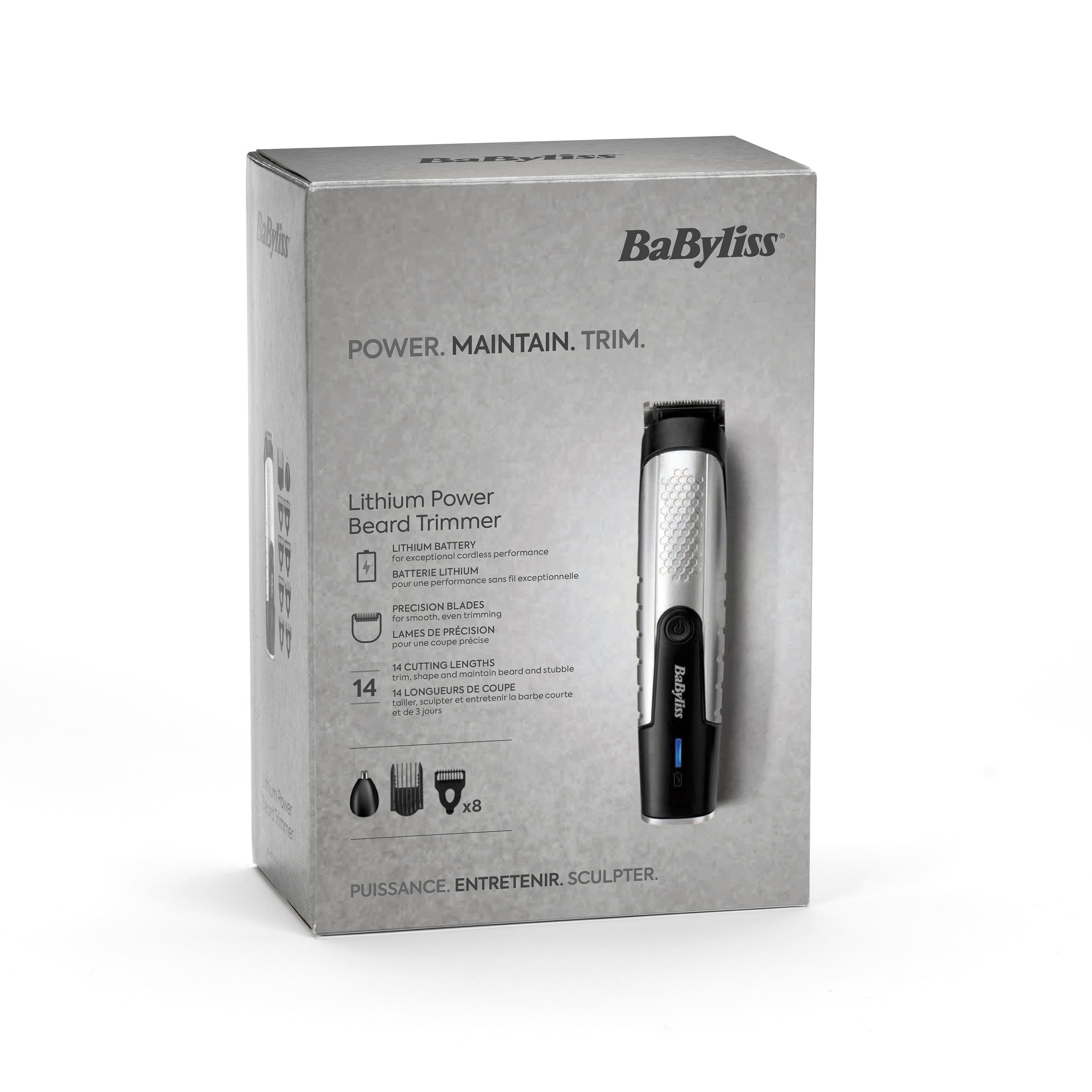 Voir la diapositive 2 : BABYLISS Tondeuse barbe T812E - Noir