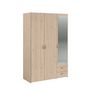 Voir la diapositive 3 : Armoire 3 portes 2 tiroirs 1 miroir L120cm DAISY