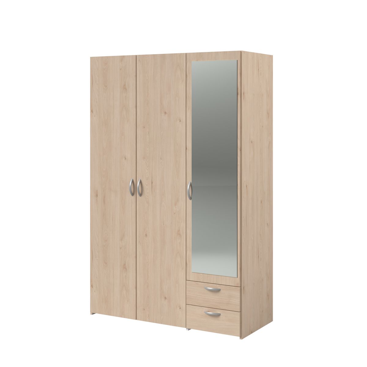 Armoire 3 portes 2 tiroirs 1 miroir L120cm DAISY
