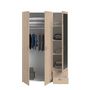 Voir la diapositive 6 : Armoire 3 portes 2 tiroirs 1 miroir L120cm DAISY