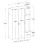 Voir la diapositive 7 : Armoire 3 portes 2 tiroirs 1 miroir L120cm DAISY