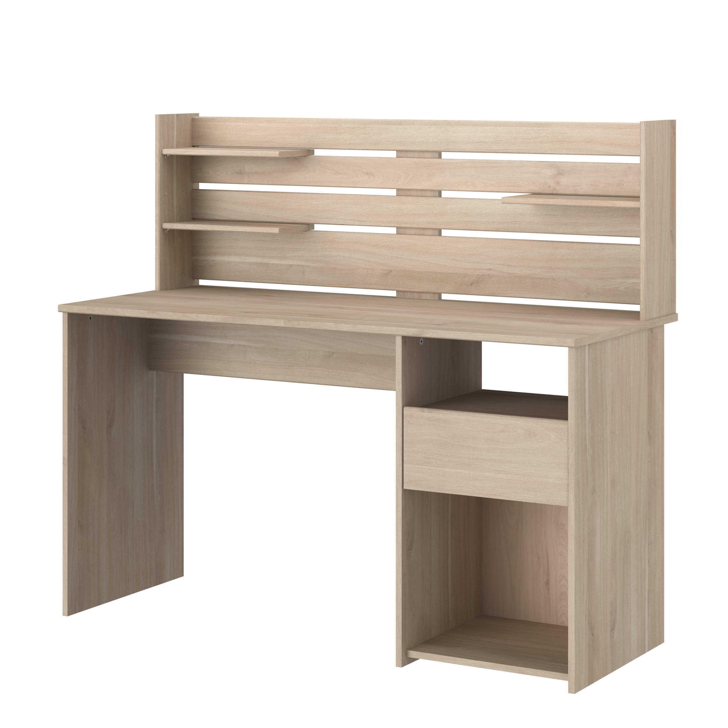 Voir la diapositive 8 : Bureau droit avec crédence et rangements L138cm PIA