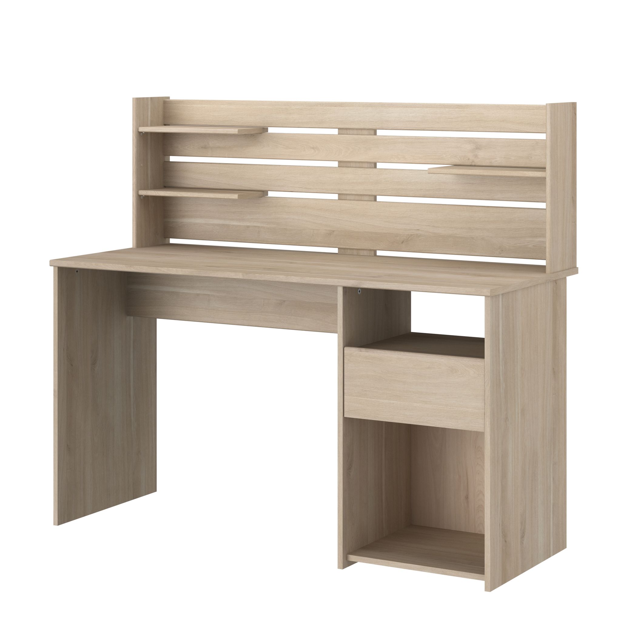 Voir la diapositive 8 : Bureau droit avec crédence et rangements L138cm PIA