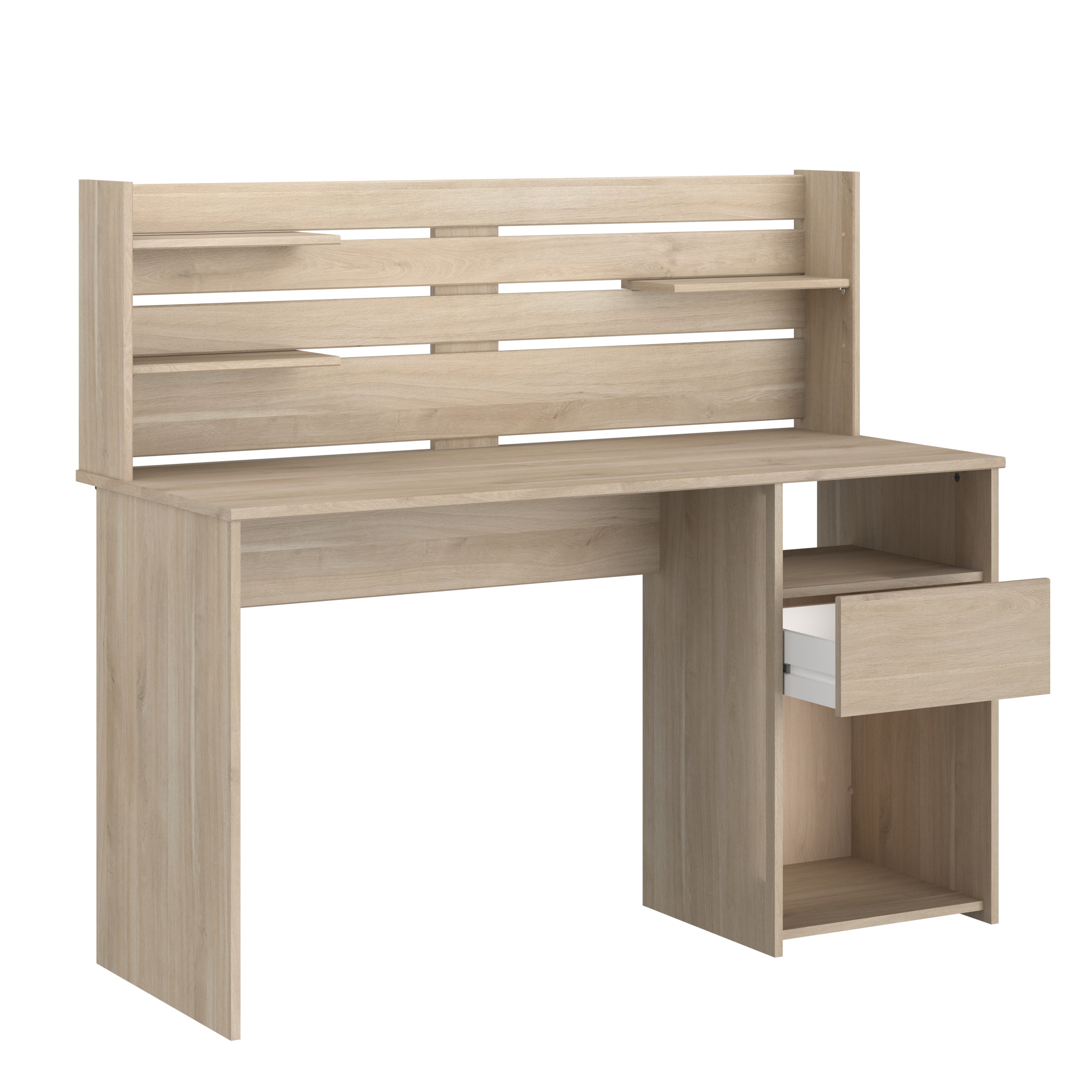 Voir la diapositive 11 : Bureau droit avec crédence et rangements L138cm PIA
