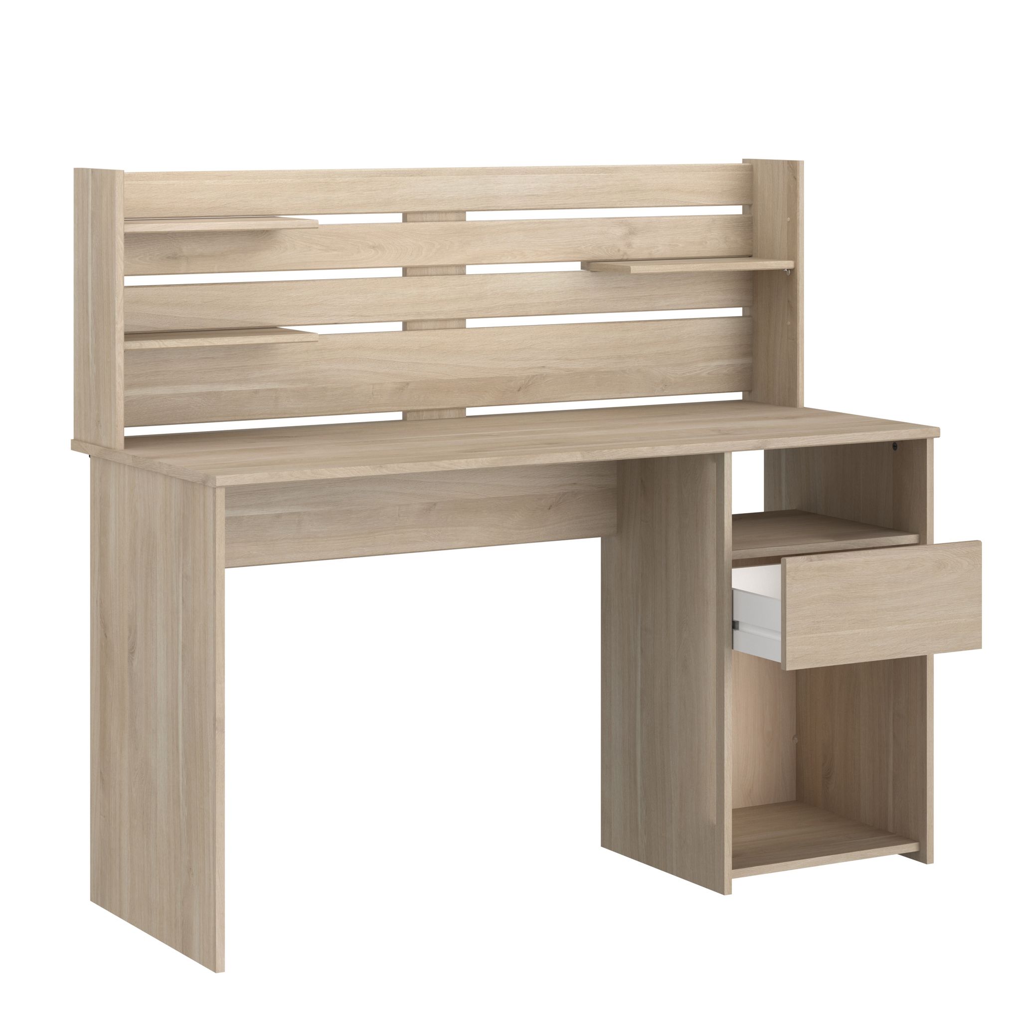 Voir la diapositive 11 : Bureau droit avec crédence et rangements L138cm PIA