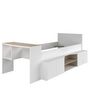 Voir la diapositive 2 : Lit combiné 90x190 / 90x200 cm avec bureau et rangements CLEO