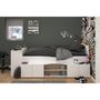 Voir la diapositive 13 : Lit combiné 90x190 / 90x200 cm avec bureau et rangements CLEO