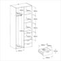 Voir la diapositive 3 : Armoire 2 portes 2 tiroirs L81 cm DAISY