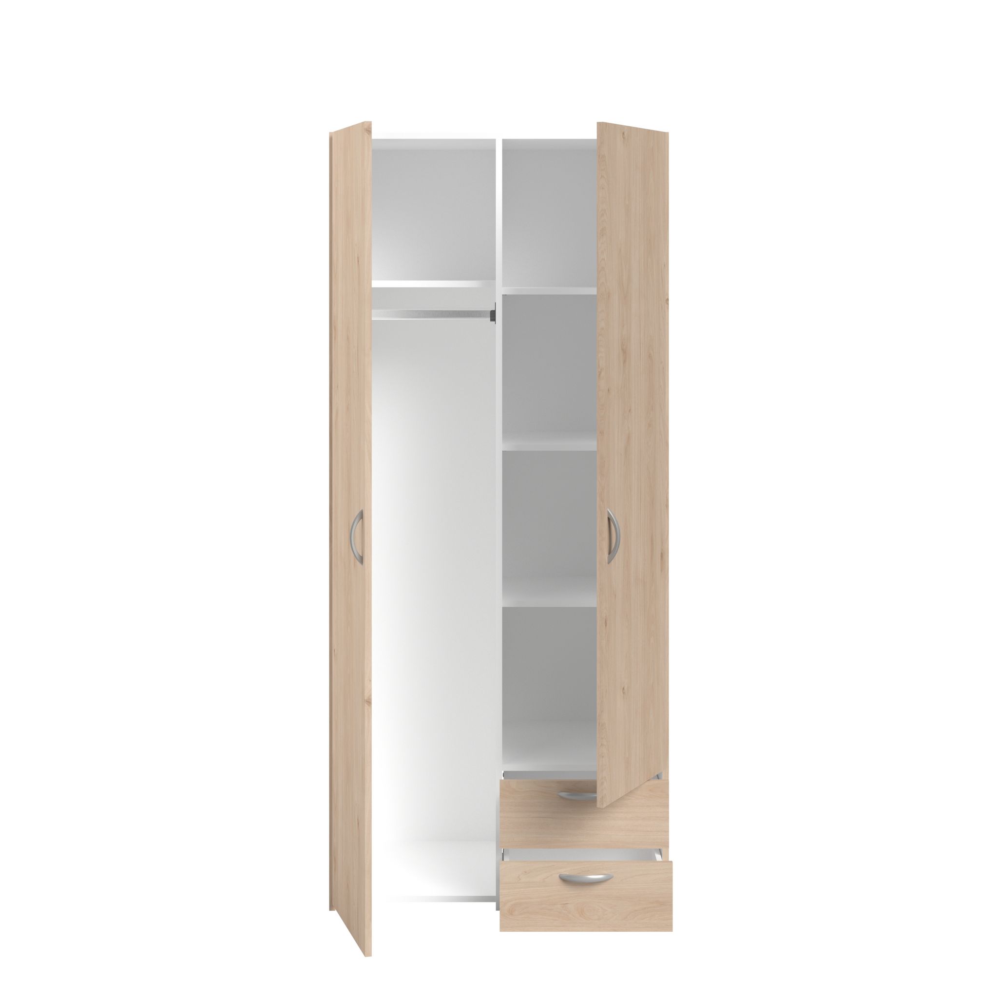 Voir la diapositive 6 : Armoire 2 portes 2 tiroirs L81 cm DAISY