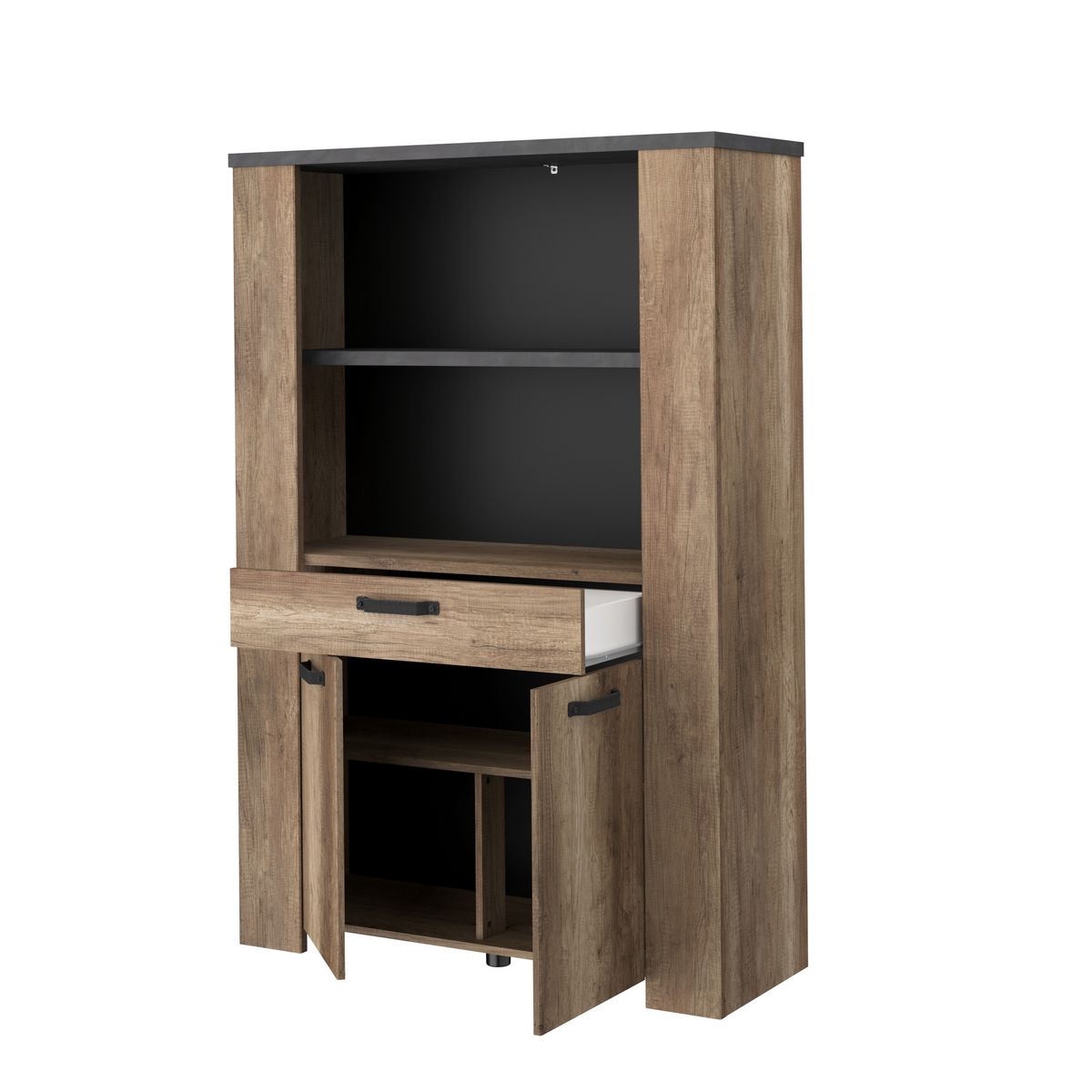 Buffet haut 2 portes, 1 tiroir et 1 étagère L110 cm TORSTEN