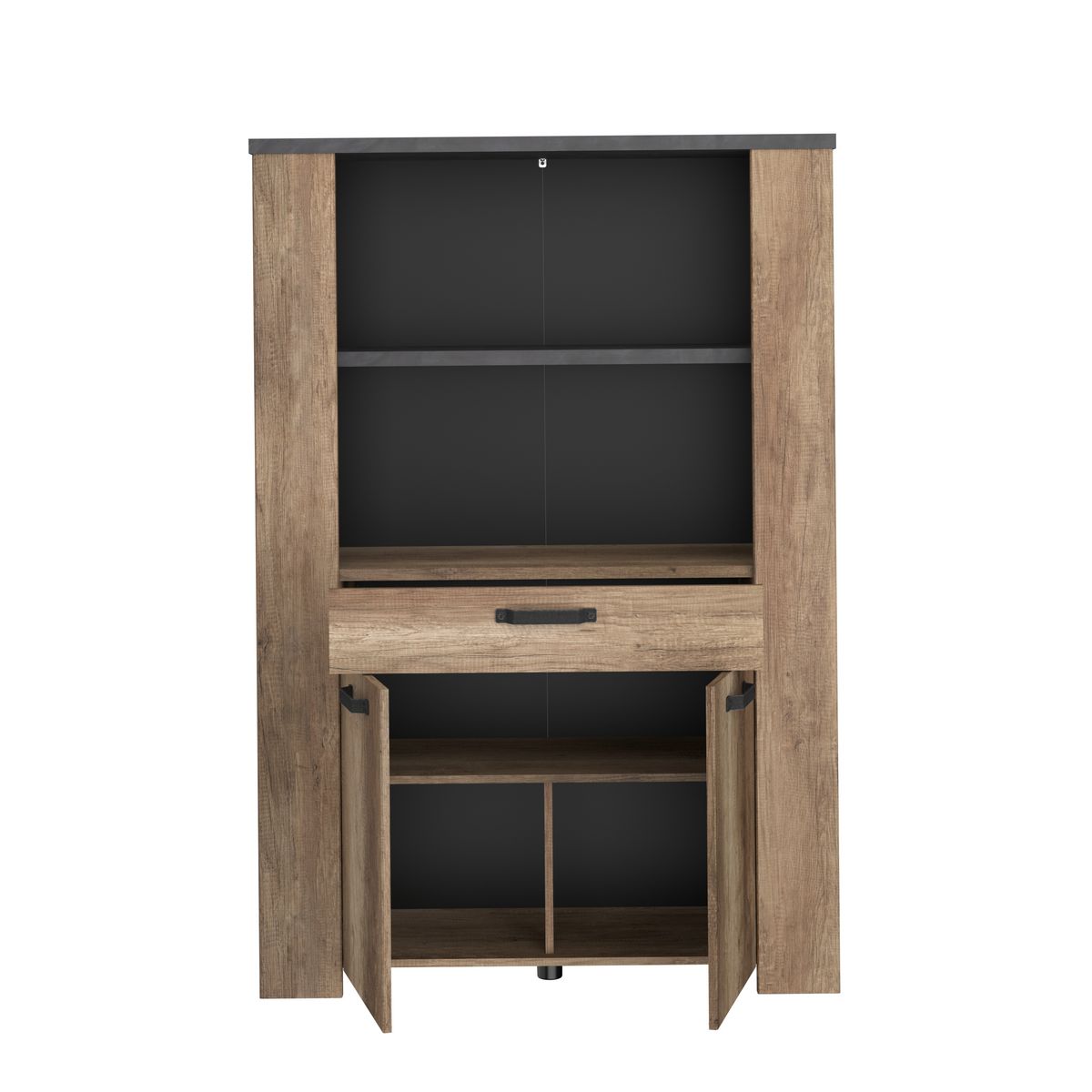 Buffet haut 2 portes, 1 tiroir et 1 étagère L110 cm TORSTEN