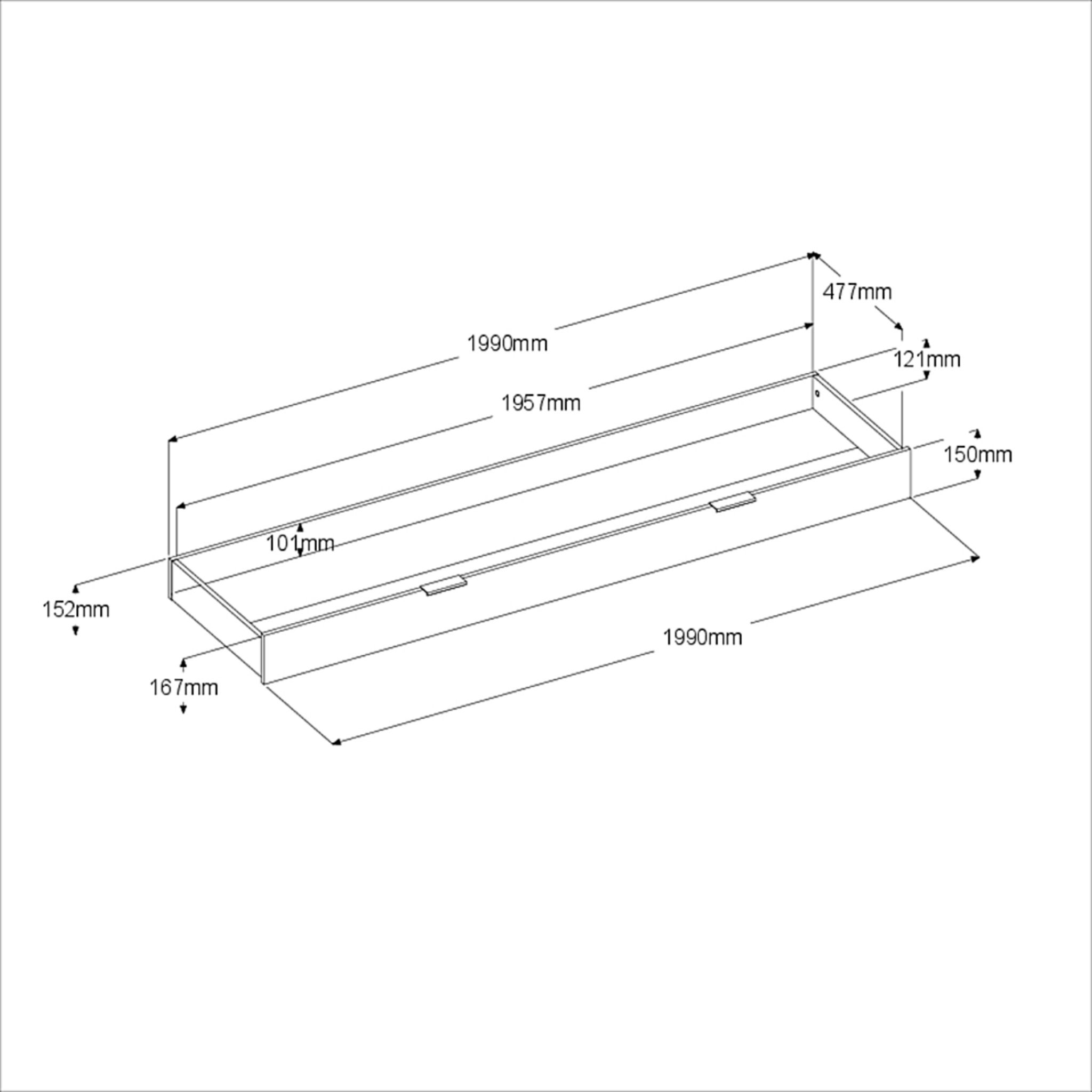 Voir la diapositive 10 : Lit double adulte 140 x 190 / 200 cm avec tête de lit et rangements HORN