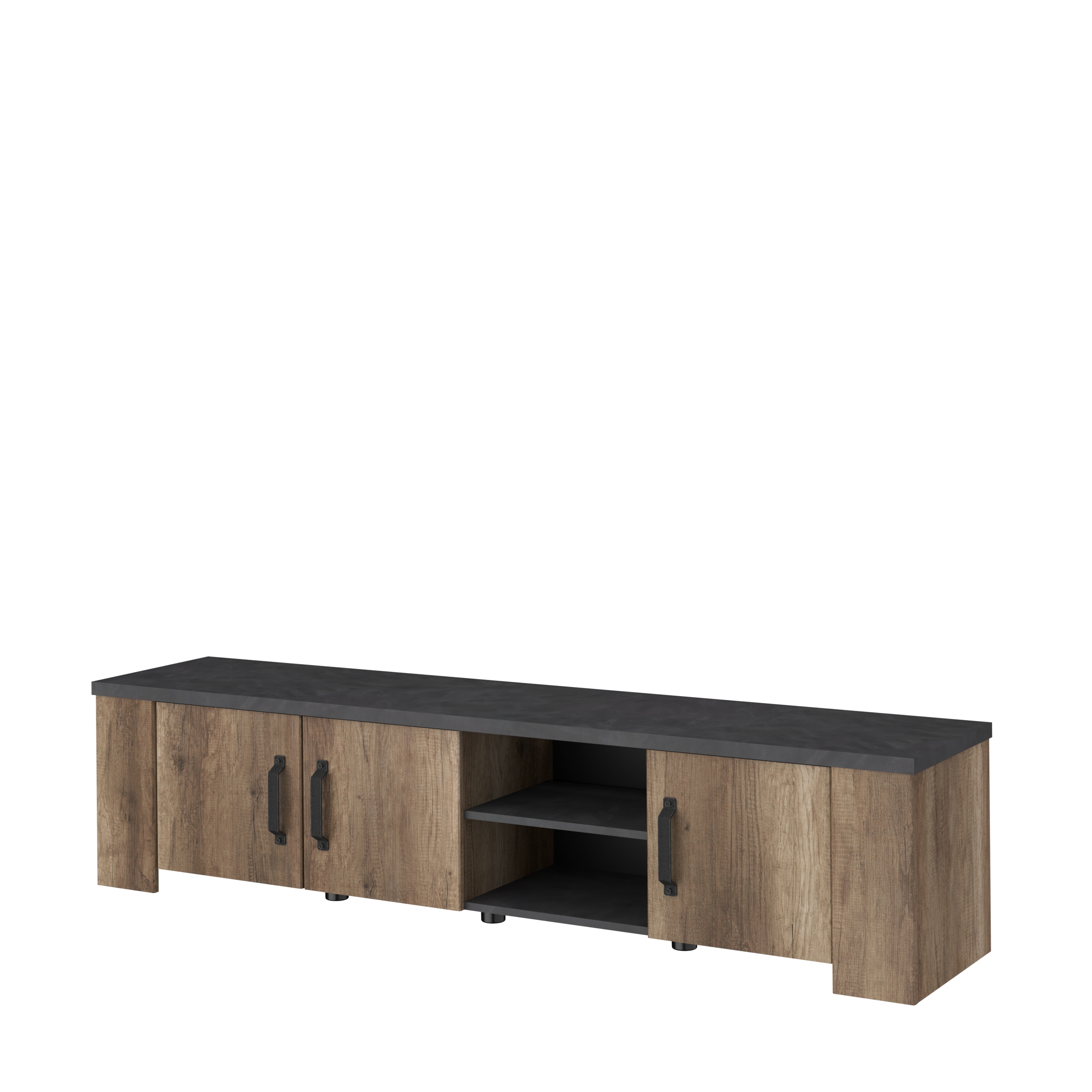 Voir la diapositive 4 : Meuble TV 3 portes 1 étagères L 184cm TORSTEN
