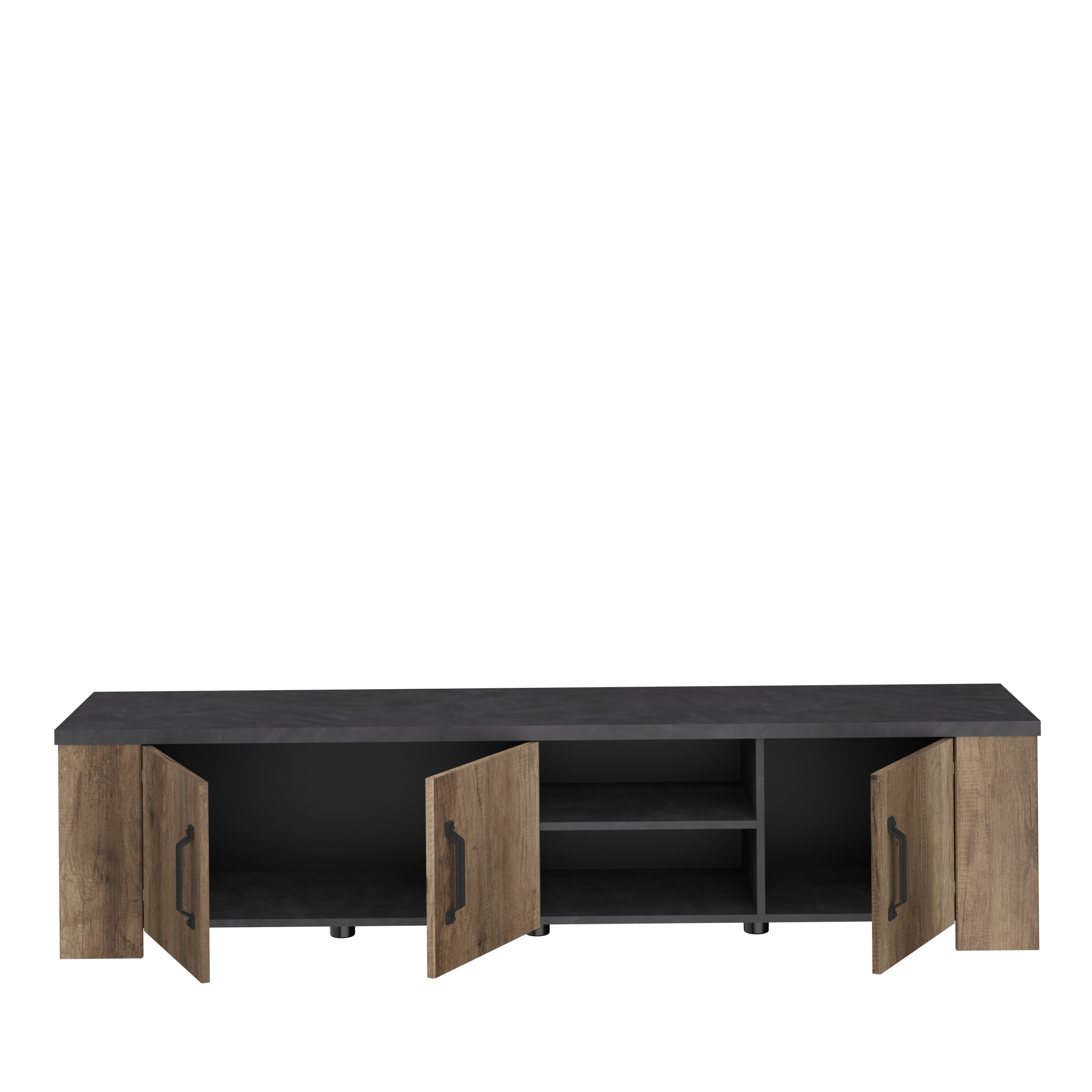 Voir la diapositive 5 : Meuble TV 3 portes 1 étagères L 184cm TORSTEN