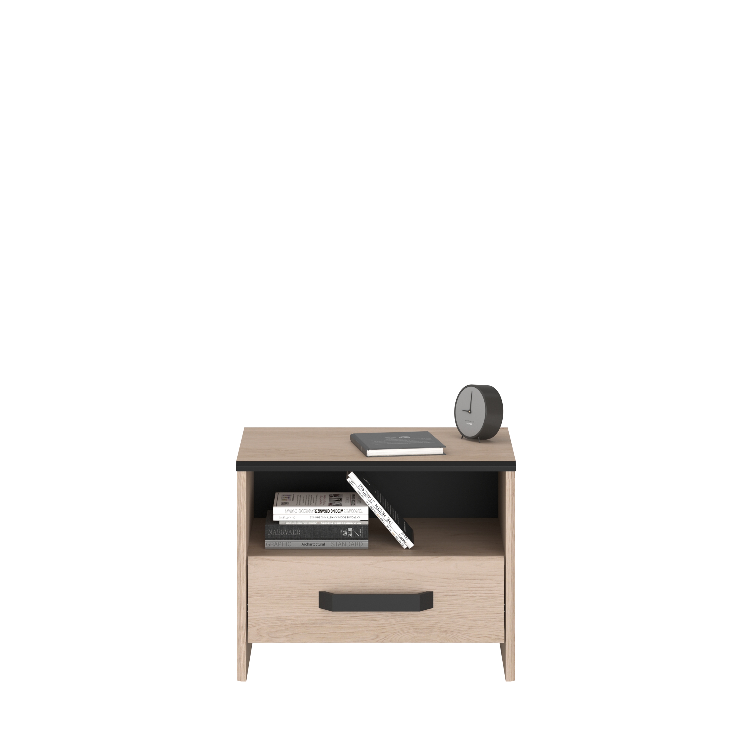 Voir la diapositive 5 : Chevet 1 niche 1 tiroir L40 cm DOWNTON