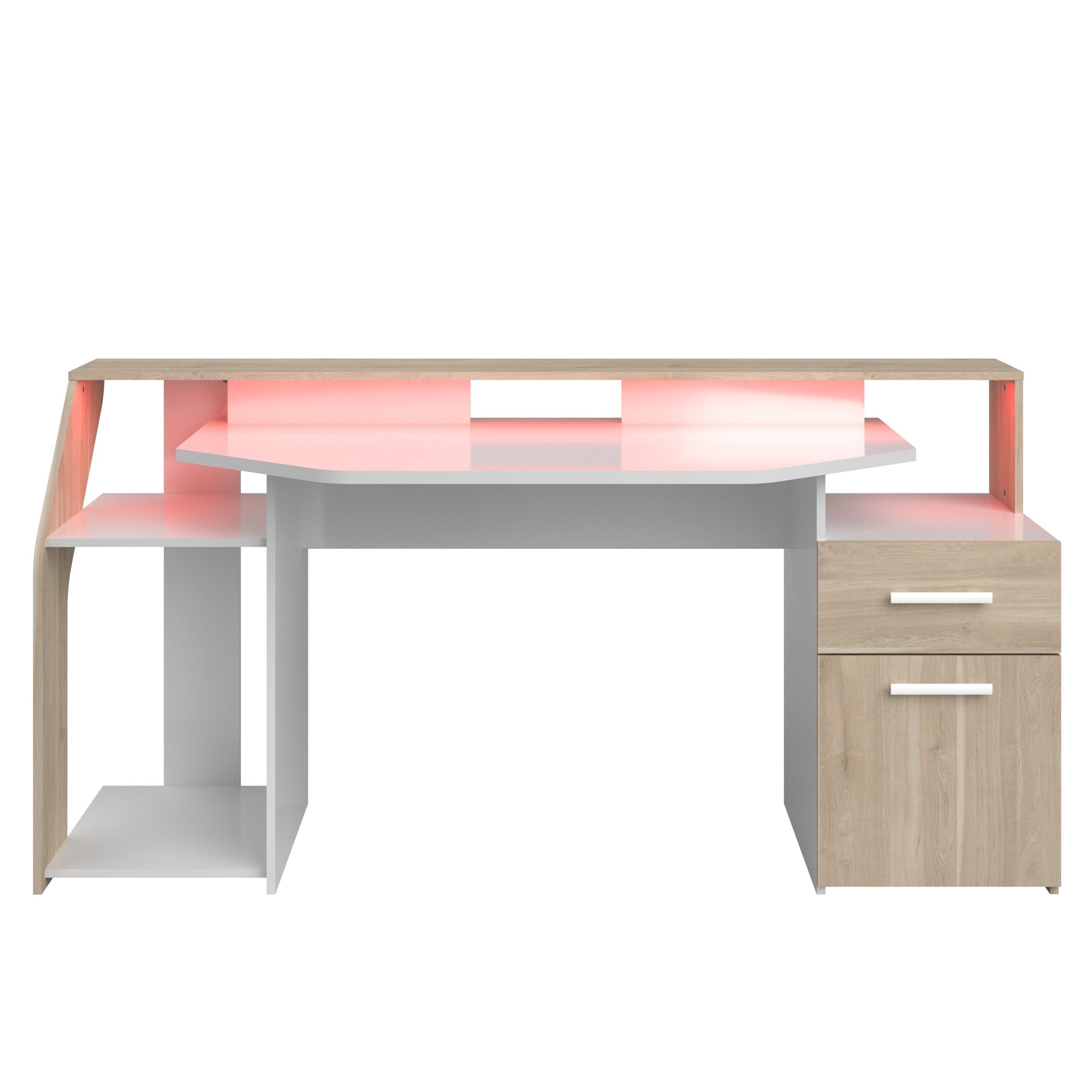 Voir la diapositive 12 : Bureau droit 1 tiroir 1 porte L178 cm SILVER