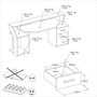 Voir la diapositive 18 : Bureau droit 1 tiroir 1 porte L178 cm SILVER