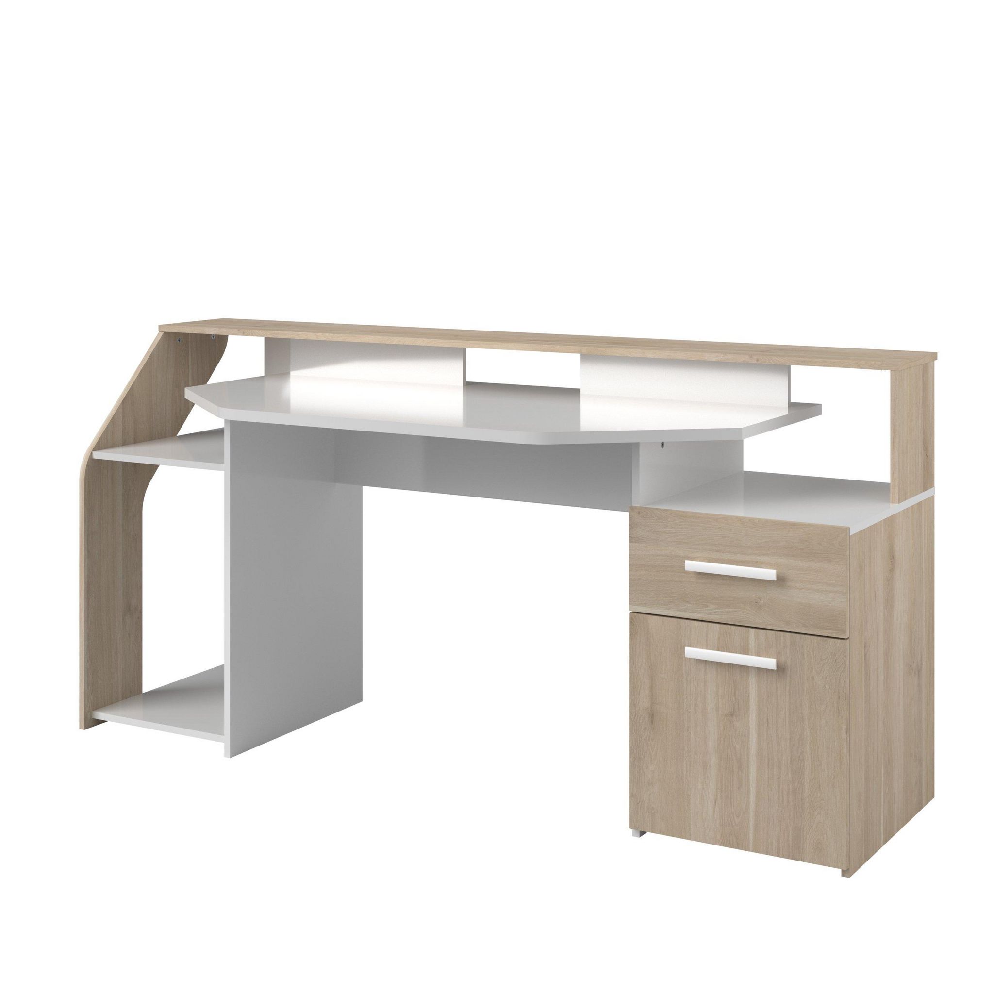 Voir la diapositive 19 : Bureau droit 1 tiroir 1 porte L178 cm SILVER