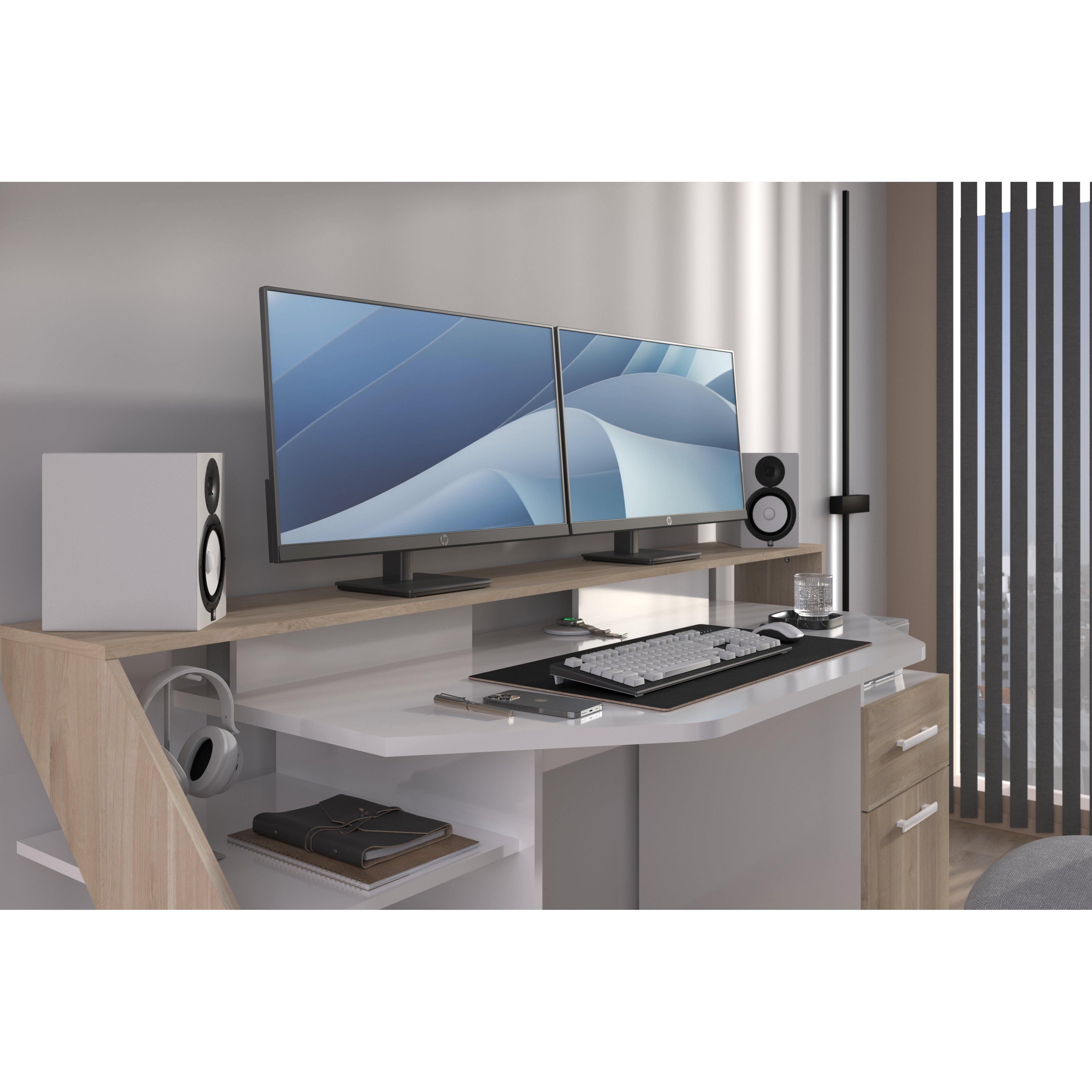 Voir la diapositive 7 : Bureau droit 1 tiroir 1 porte L178 cm SILVER