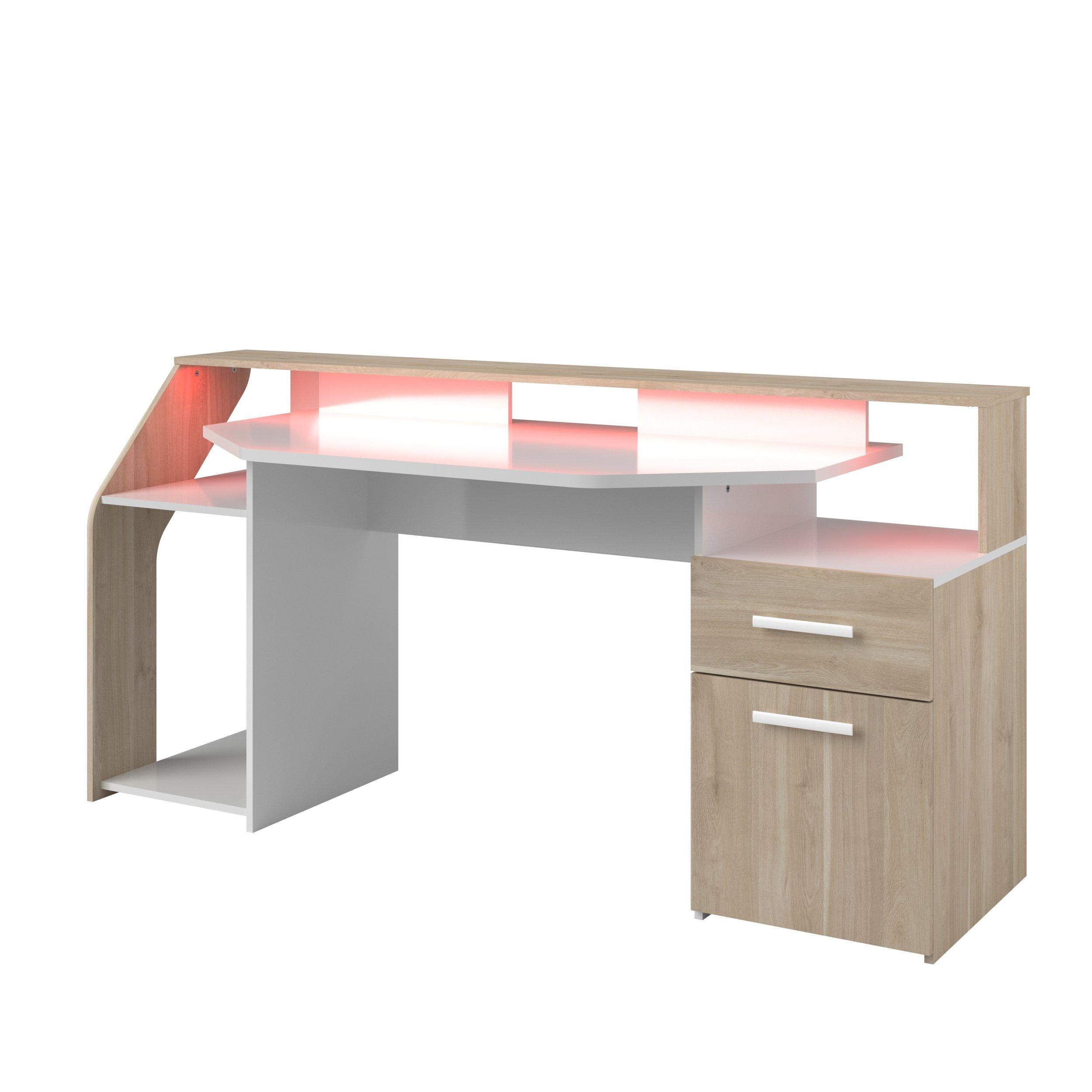 Voir la diapositive 11 : Bureau droit 1 tiroir 1 porte L178 cm SILVER