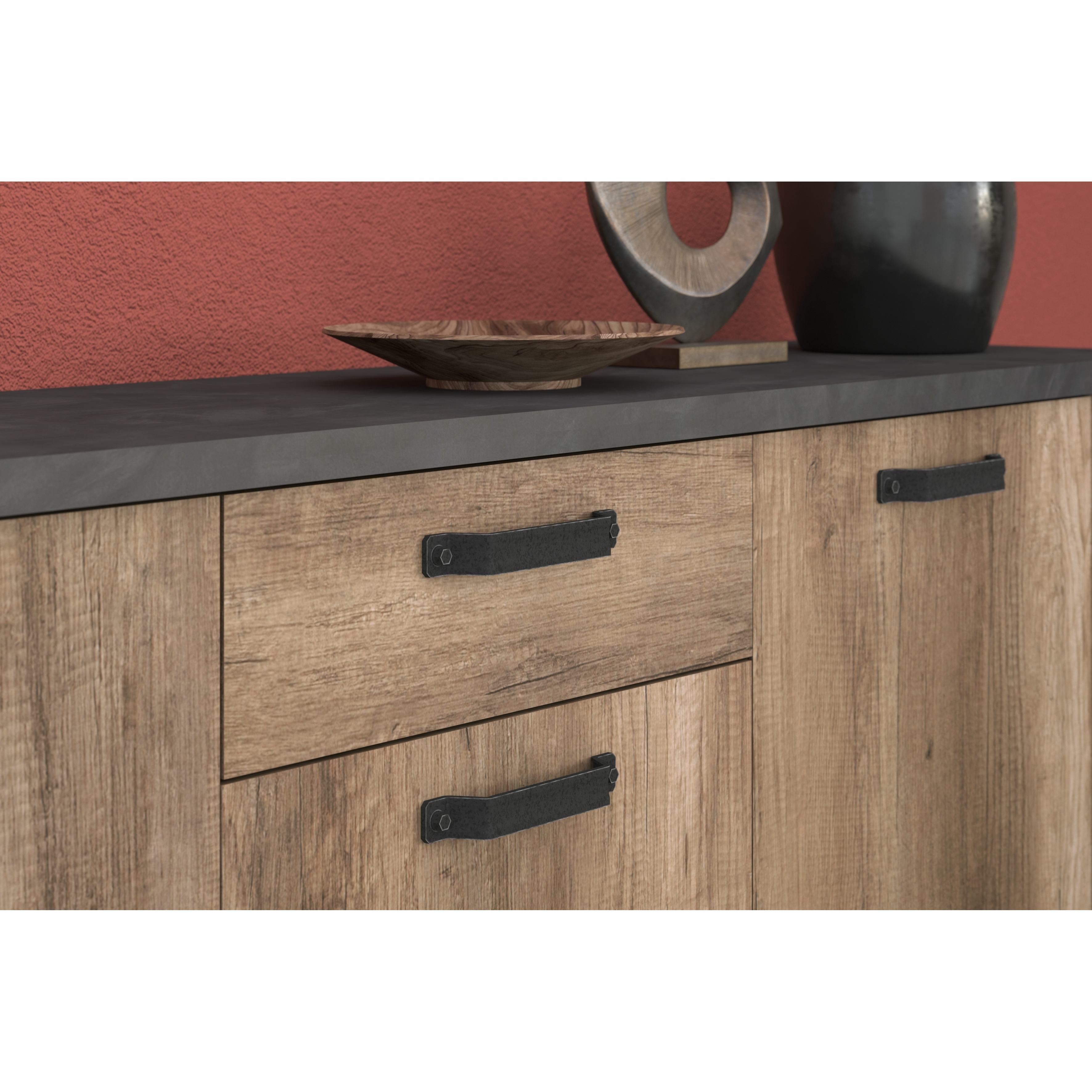 Voir la diapositive 5 : Buffet 3 portes et 1 tiroir L182 cm TORSTEN