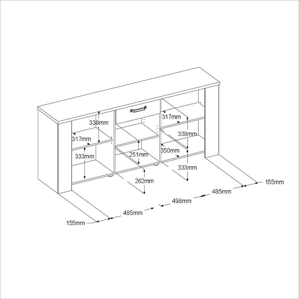 Voir la diapositive 10 : Buffet 3 portes et 1 tiroir L182 cm TORSTEN